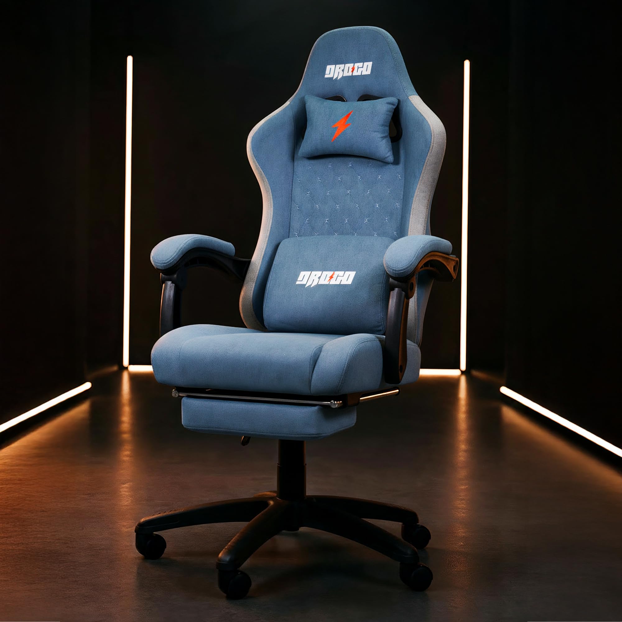 Drogo Throne Ergonomic Gaming Chair With Linkage Armrest,Foot Rest,& Adjustable Seat