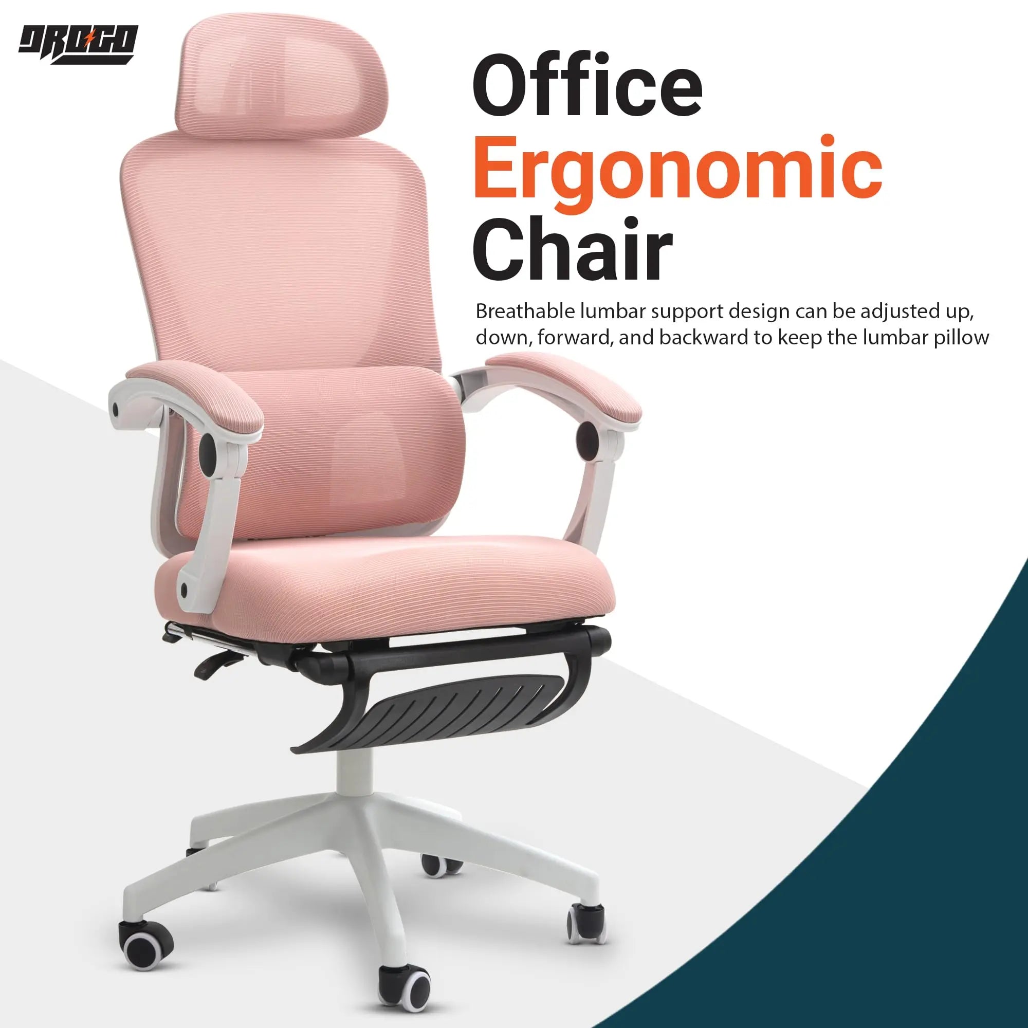 Drogo ComfortPro Premium Ergonomic Adjustable Office Chair for Work from Home,Mesh Chair for Office Galaxy Incorporation