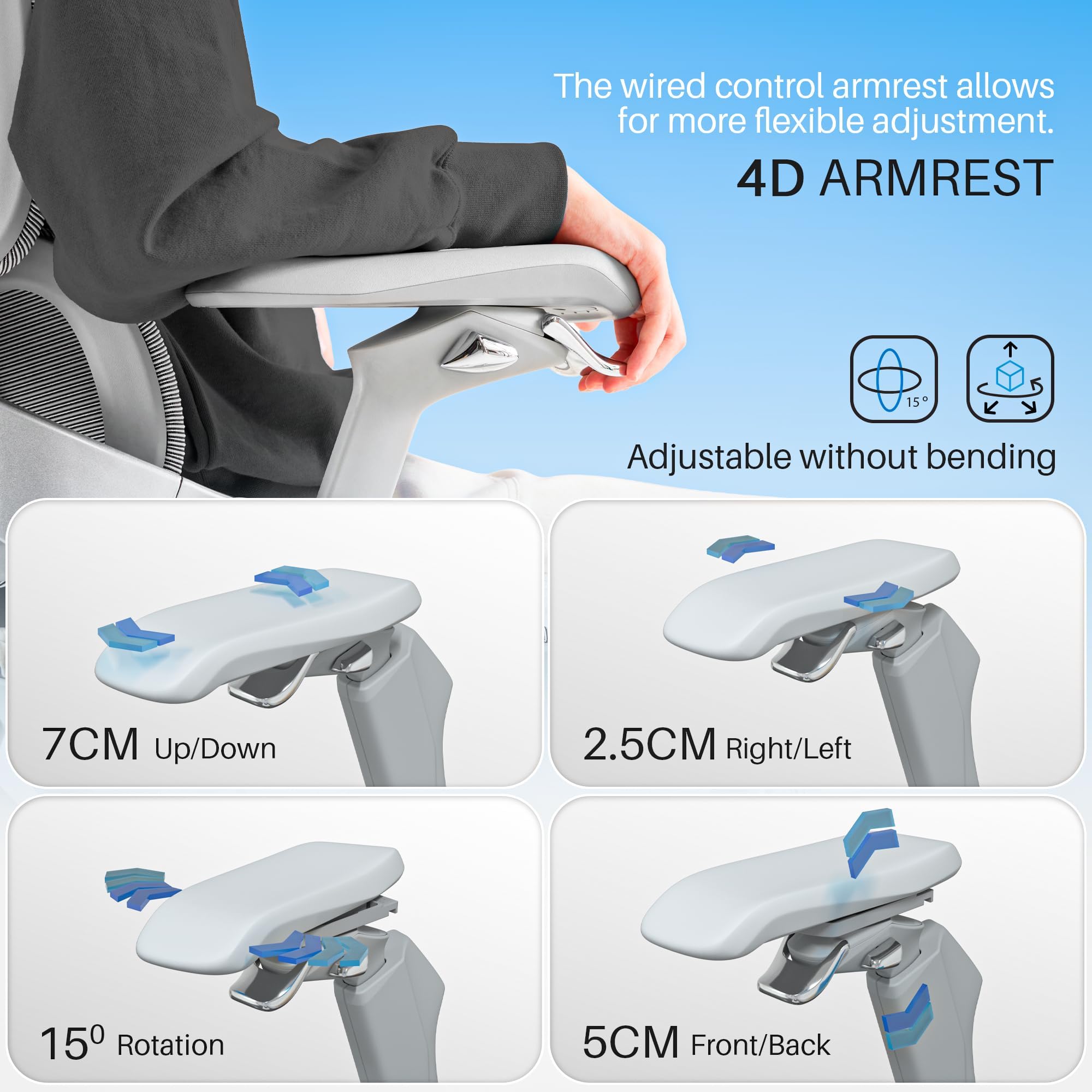 Drogo Ergo Flow Ergonomic Office Chair with Dynamic Lumbar Support & 3D Headrest