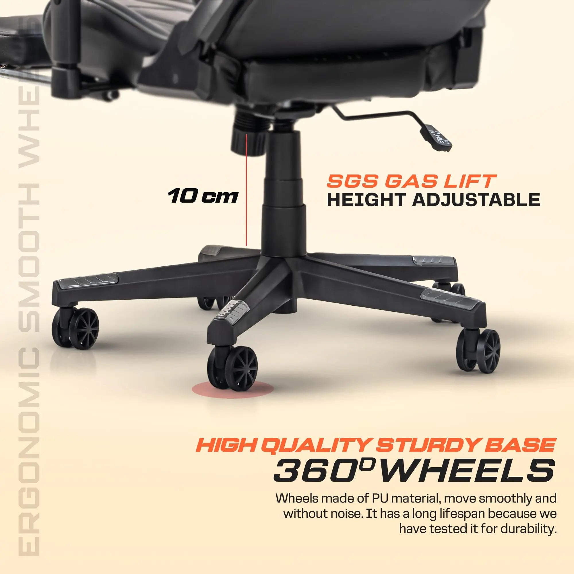 Drogo Wrath Pro Ergonomic Gaming Chair with Adjustable Seat, PU Leather Drogo India