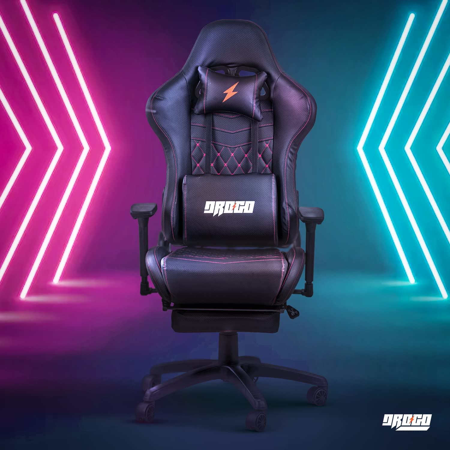 Drogo Emperor Pro Ergonomic Gaming Chair With Footrest, Adjustable Seat & 3D Arm Rest