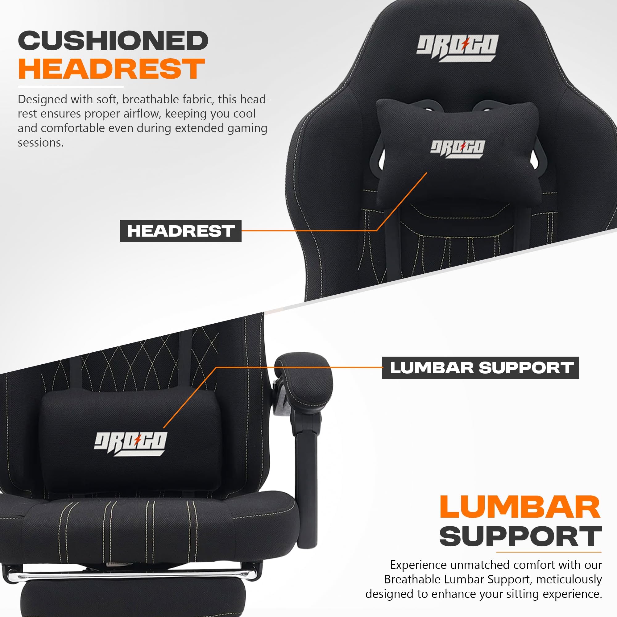Drogo Apex Ergonomic Gaming Chair, Highback Computer Chair with Linkage Armrest