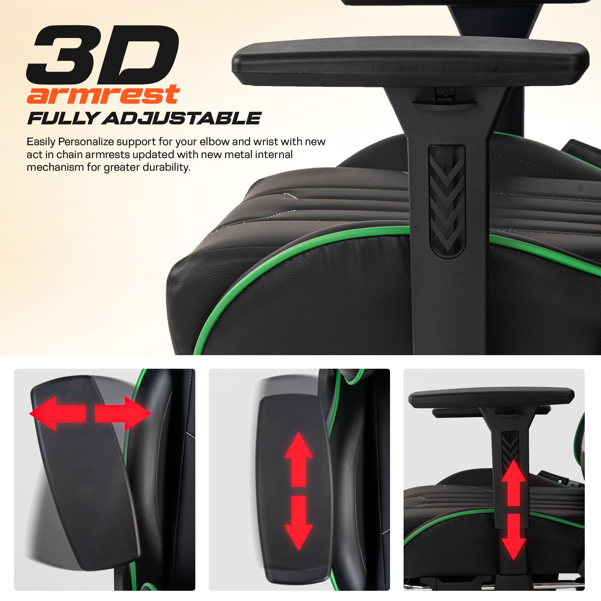 Drogo Wrath Pro Ergonomic Gaming Chair with Adjustable Seat, PU Leather