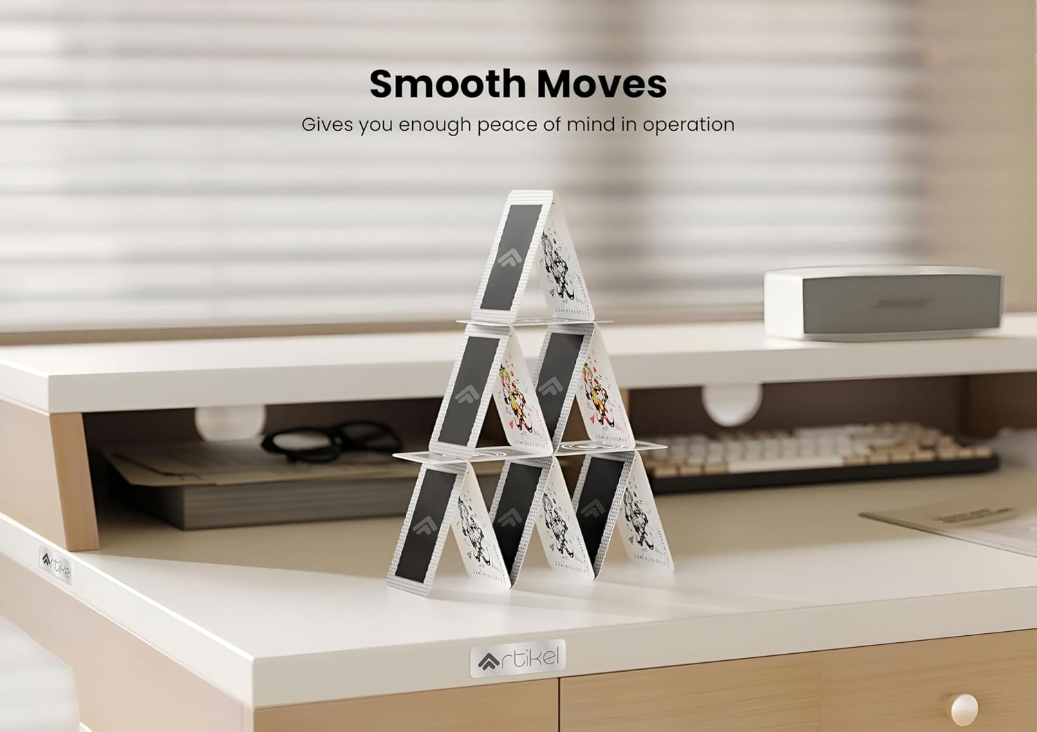 Drogo Artikel Valor Electric Height Adjustable Standing Desk with Storage Drawers & Shelves (Right Cabinet)