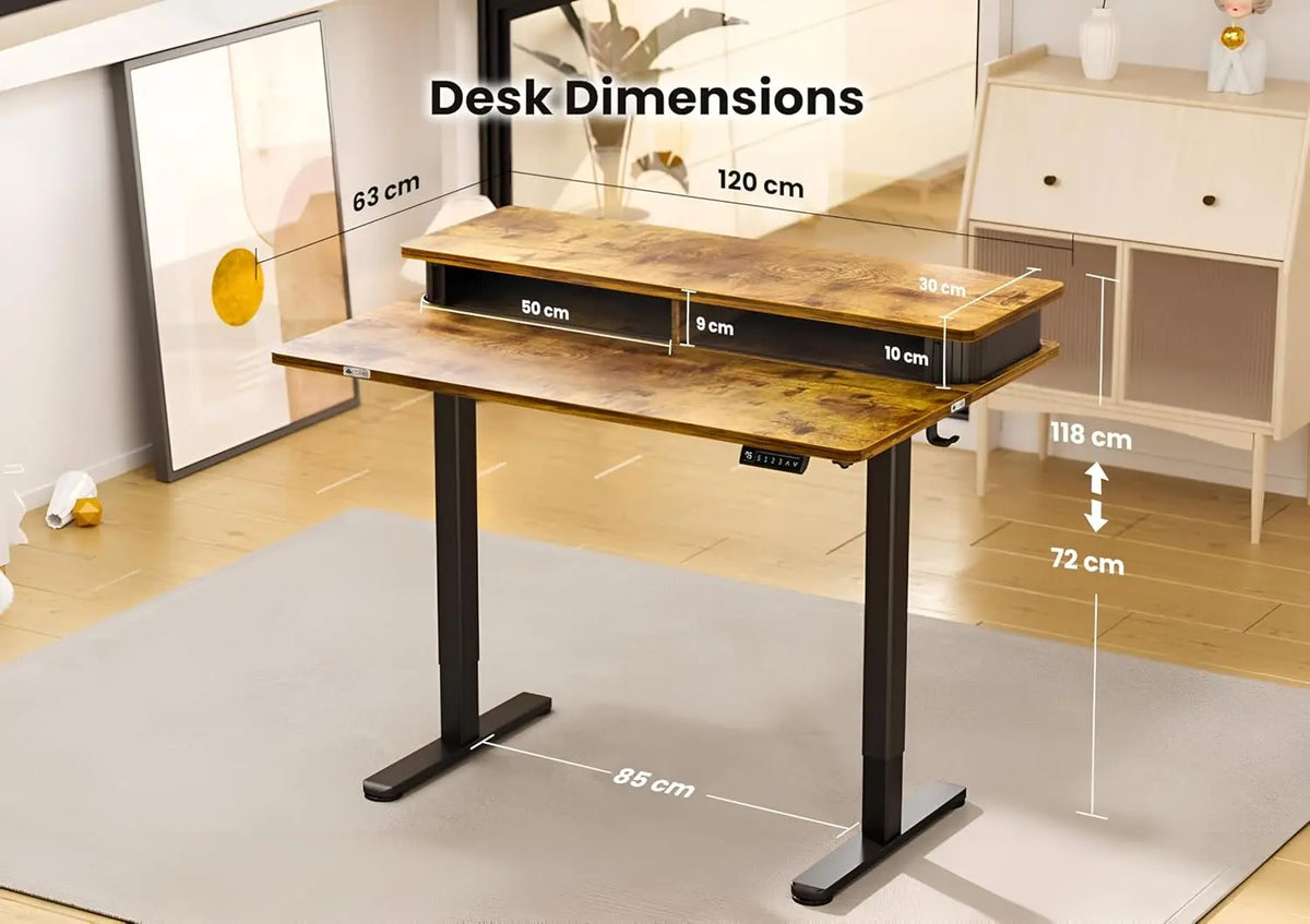 Drogo Artikel Groove Electric Height Adjustable Standing Desk with Roller Shutter Door Storage Drogo India