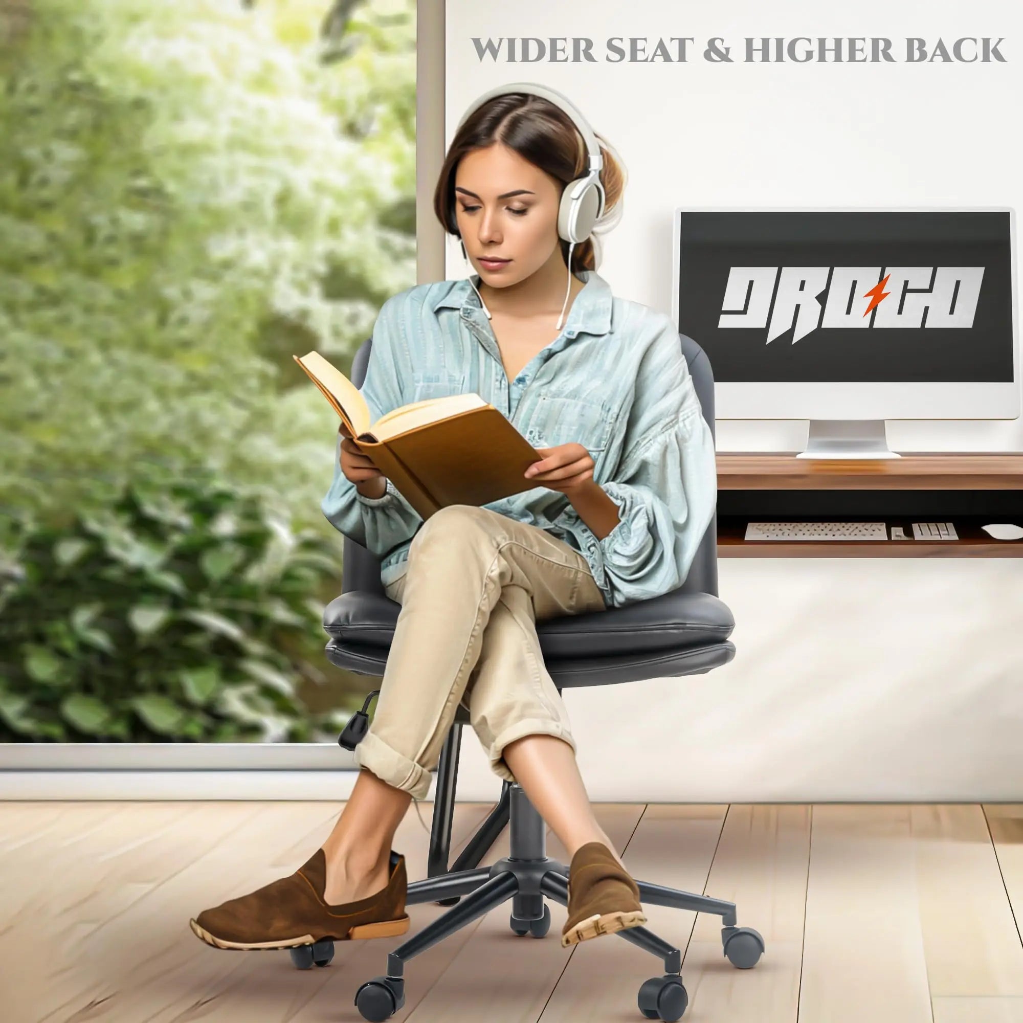 Drogo Zen Pro Cross Legged Chair for Work from Home, Cross Legged Wide Computer Chair Galaxy Incorporation
