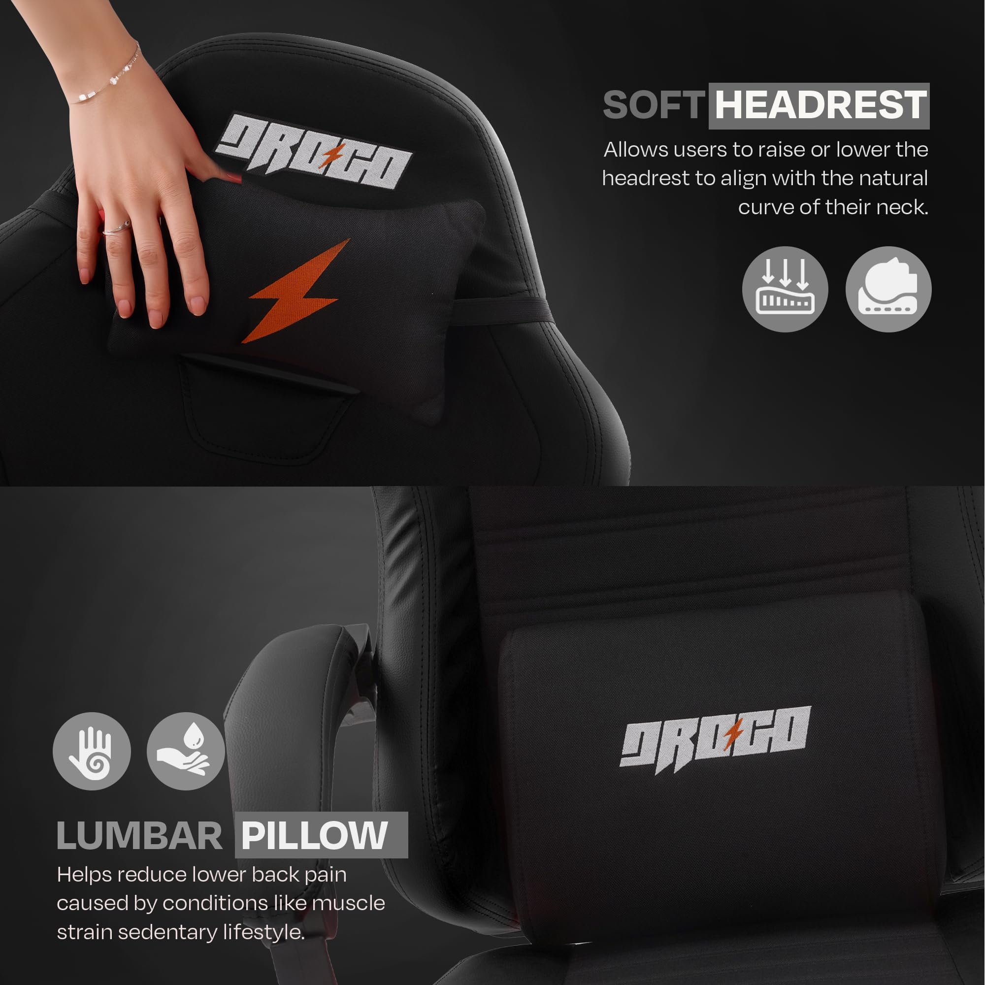 Drogo Aura Ergonomic Gaming Chair with Premium PU Leather Fabric