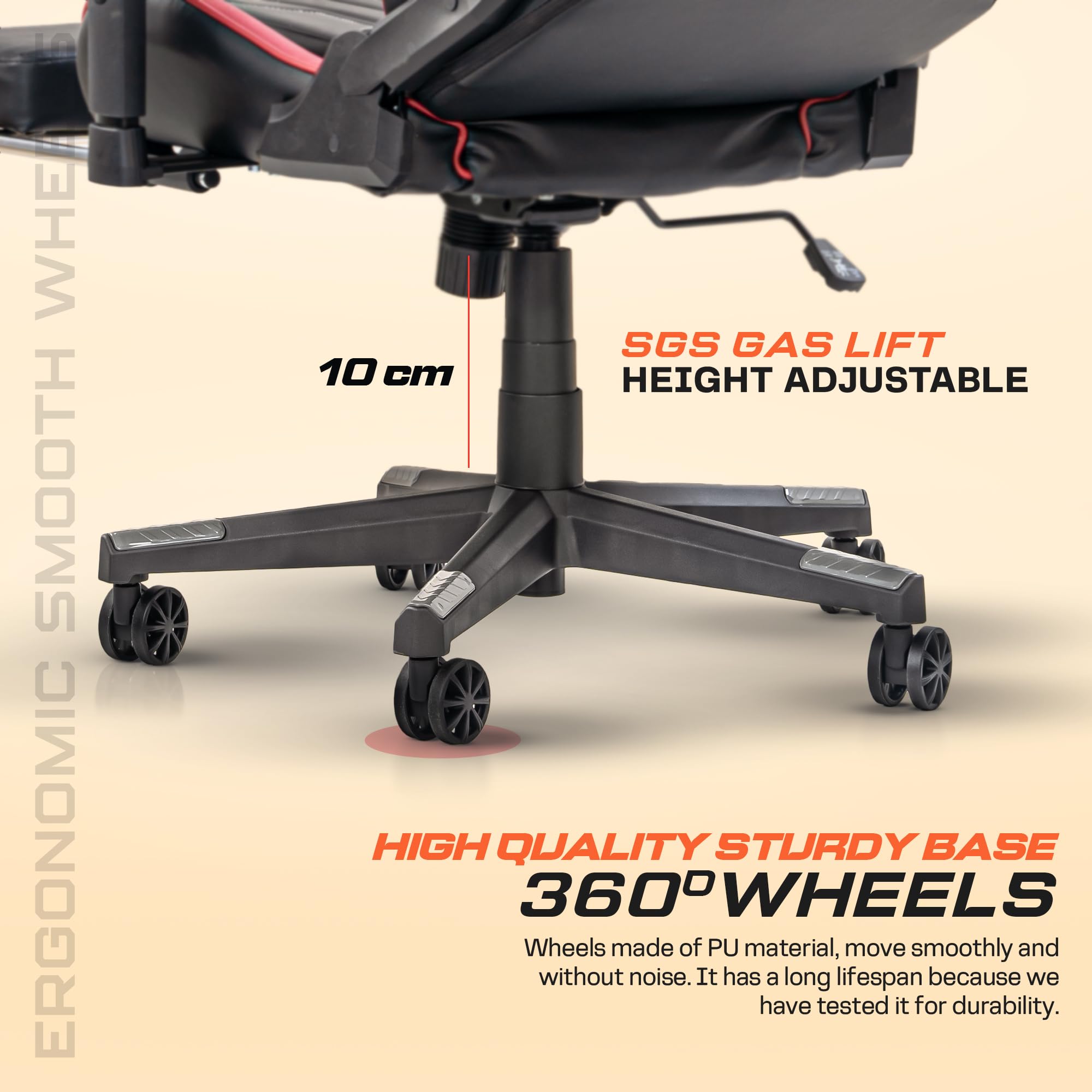 Drogo Wrath Pro Ergonomic Gaming Chair with Adjustable Seat, PU Leather