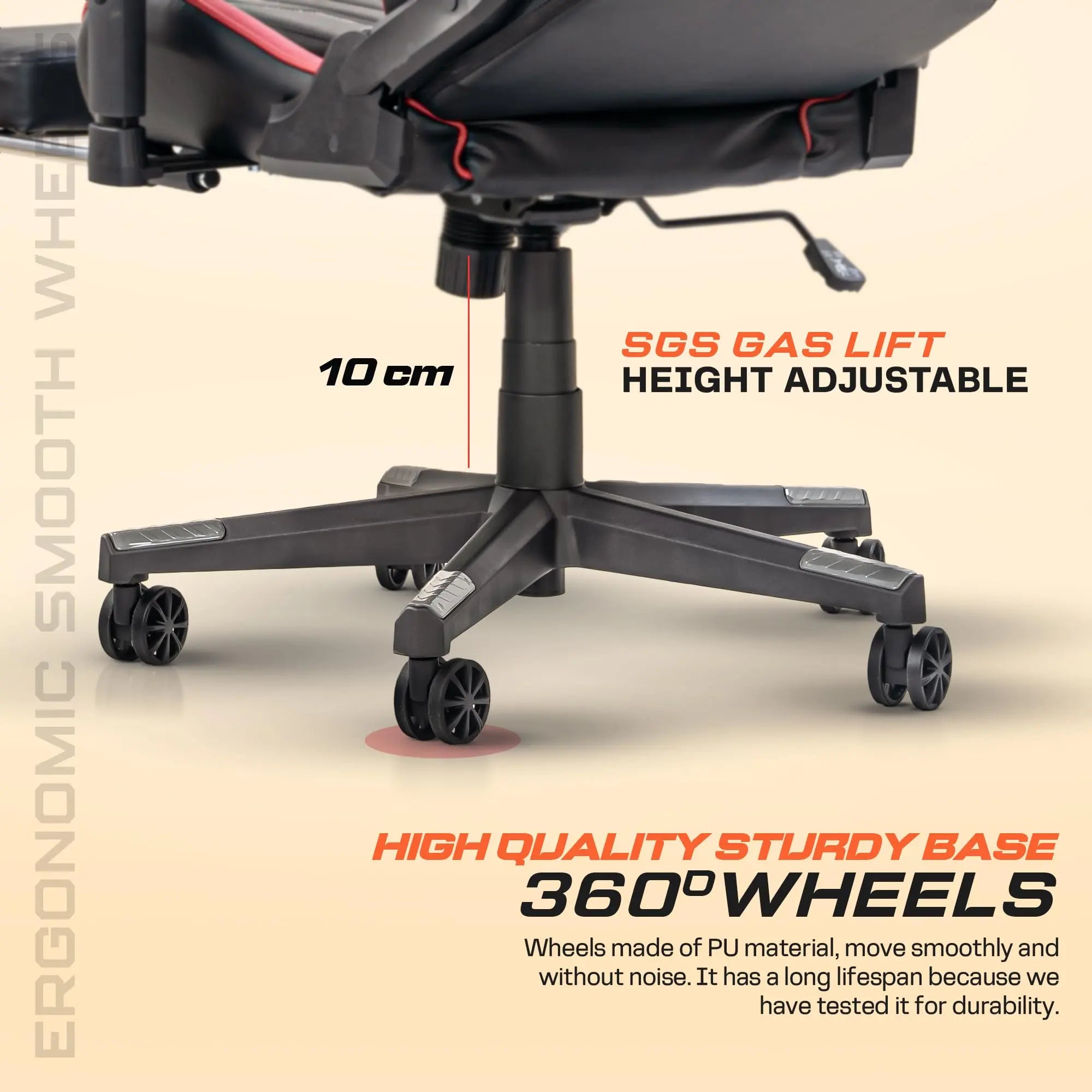 Drogo Wrath Pro Ergonomic Gaming Chair with Adjustable Seat, PU Leather Drogo India