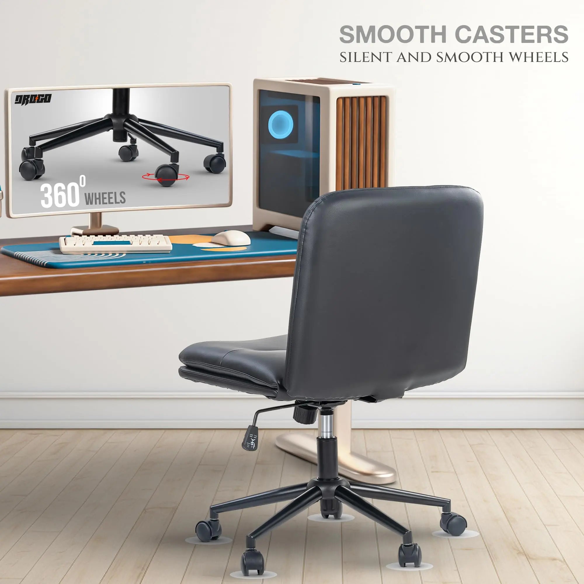 Drogo Zen Pro Cross Legged Chair for Work from Home, Cross Legged Wide Computer Chair Galaxy Incorporation