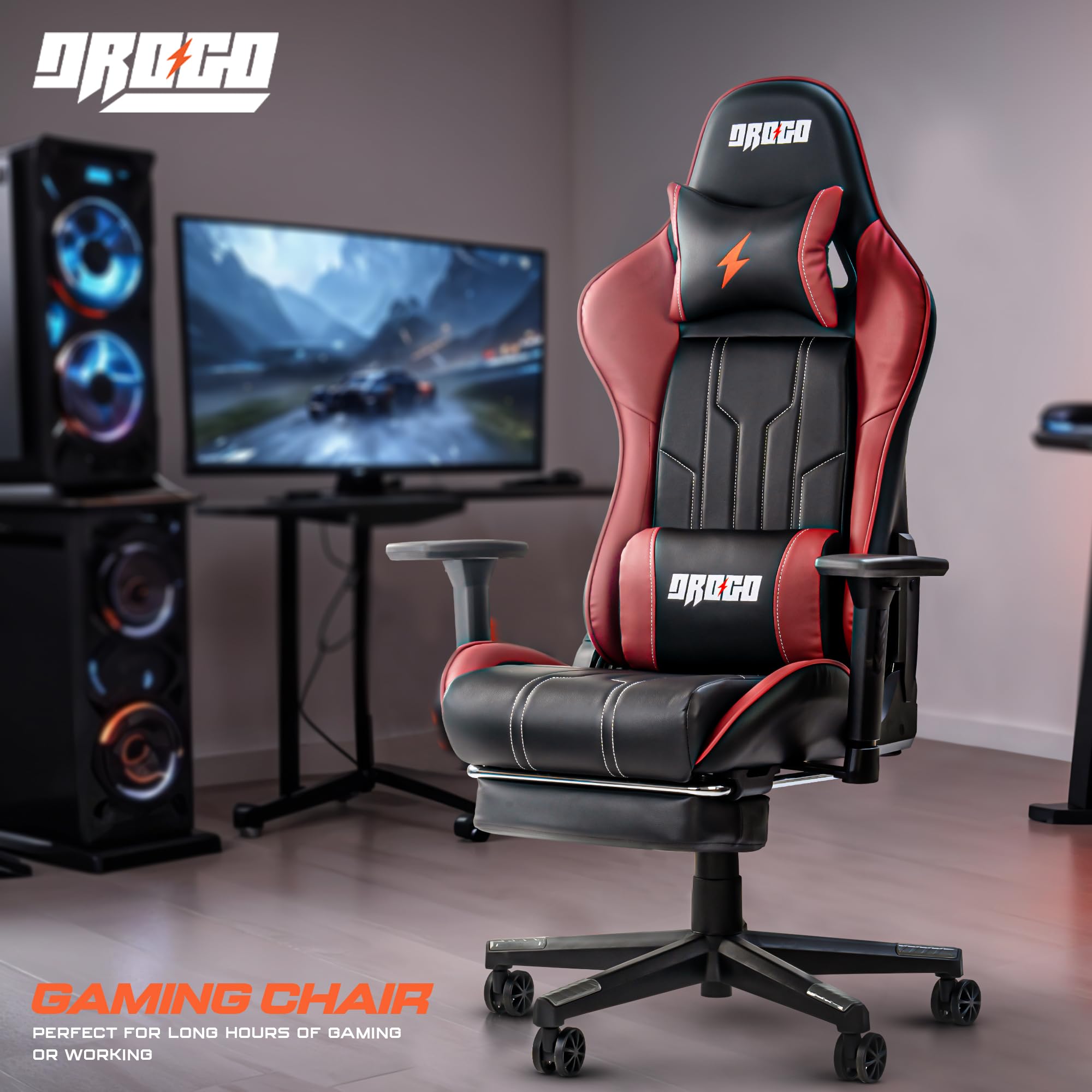 Drogo Wrath Pro Ergonomic Gaming Chair with Adjustable Seat, PU Leather