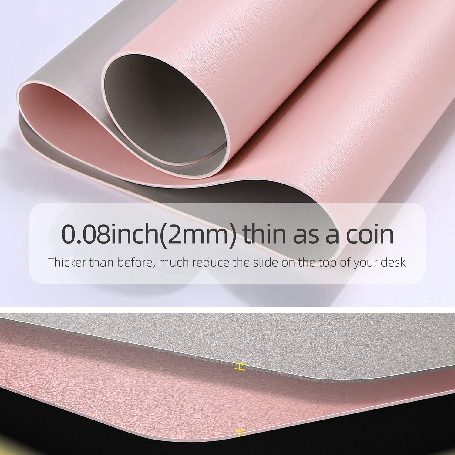 Drogo Dual-Sided Vegan Leather Mouse Pad Desk Mat for Office/Gaming (60x35cm)