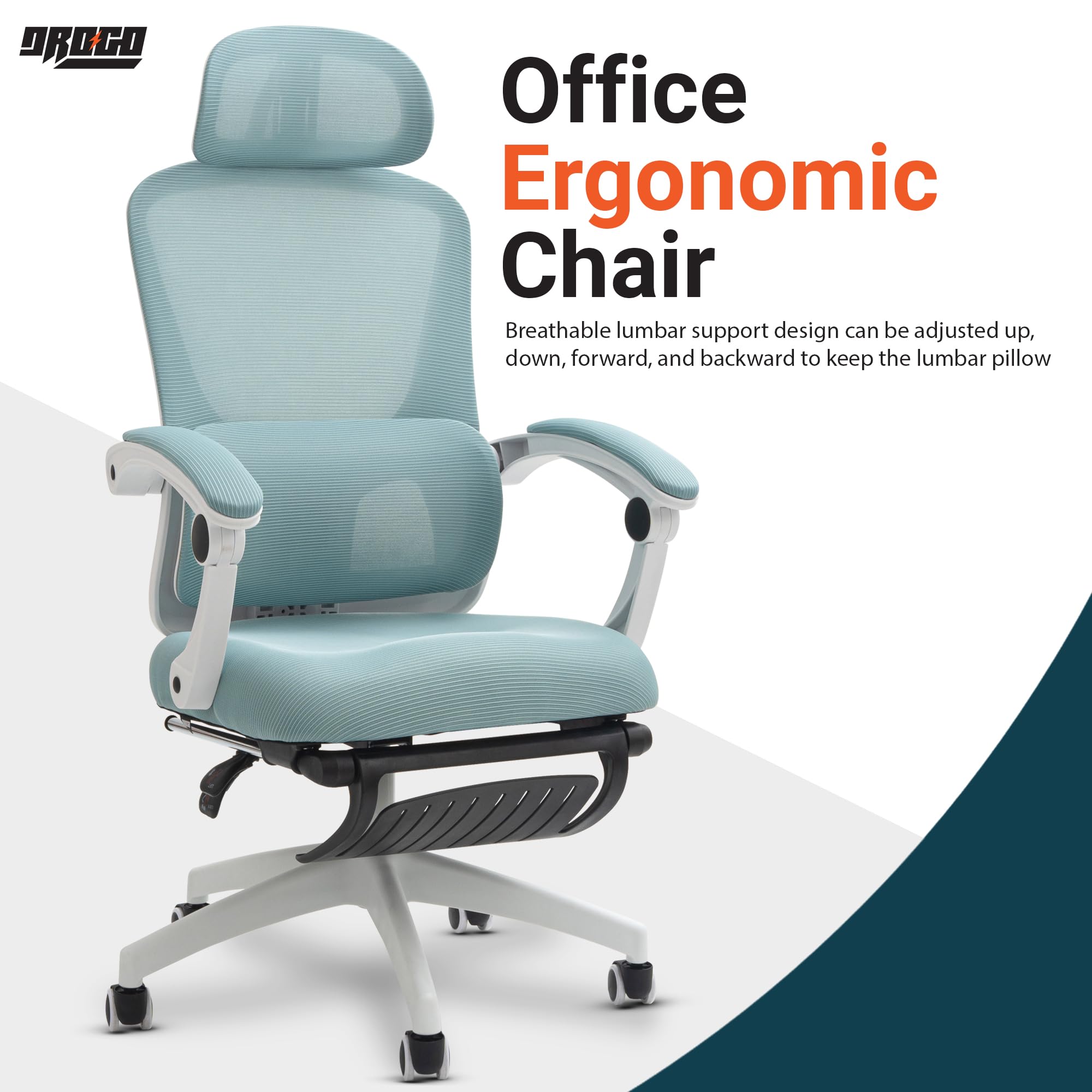 Drogo ComfortPro Premium Ergonomic Office Chair for Work from Home,Mesh Chair for Office
