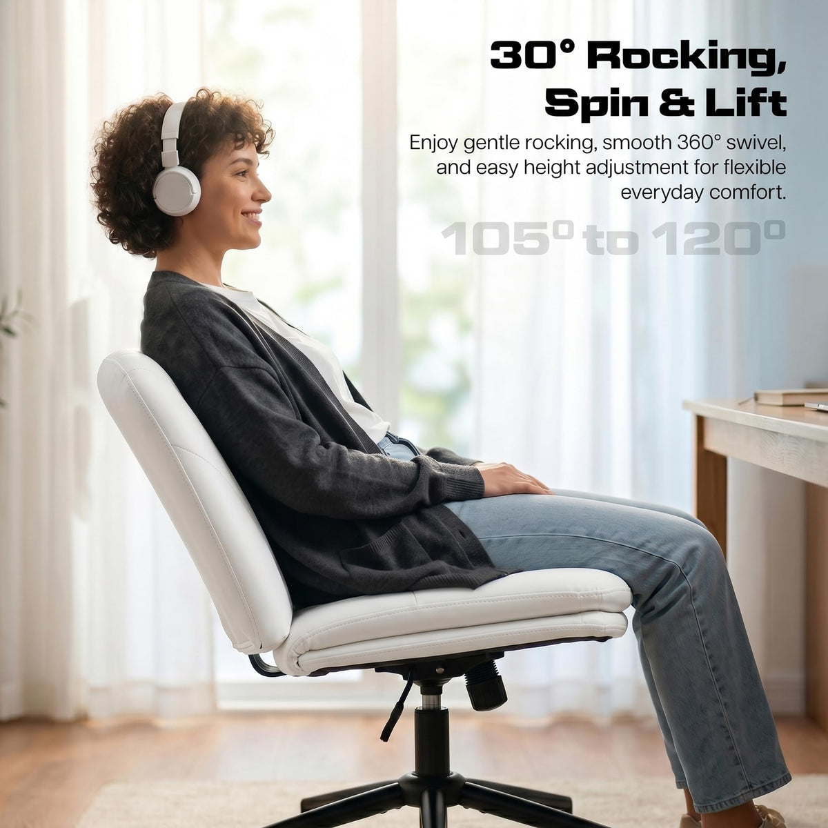 Zen Cross Legged Chair for Work from Home (Beige)