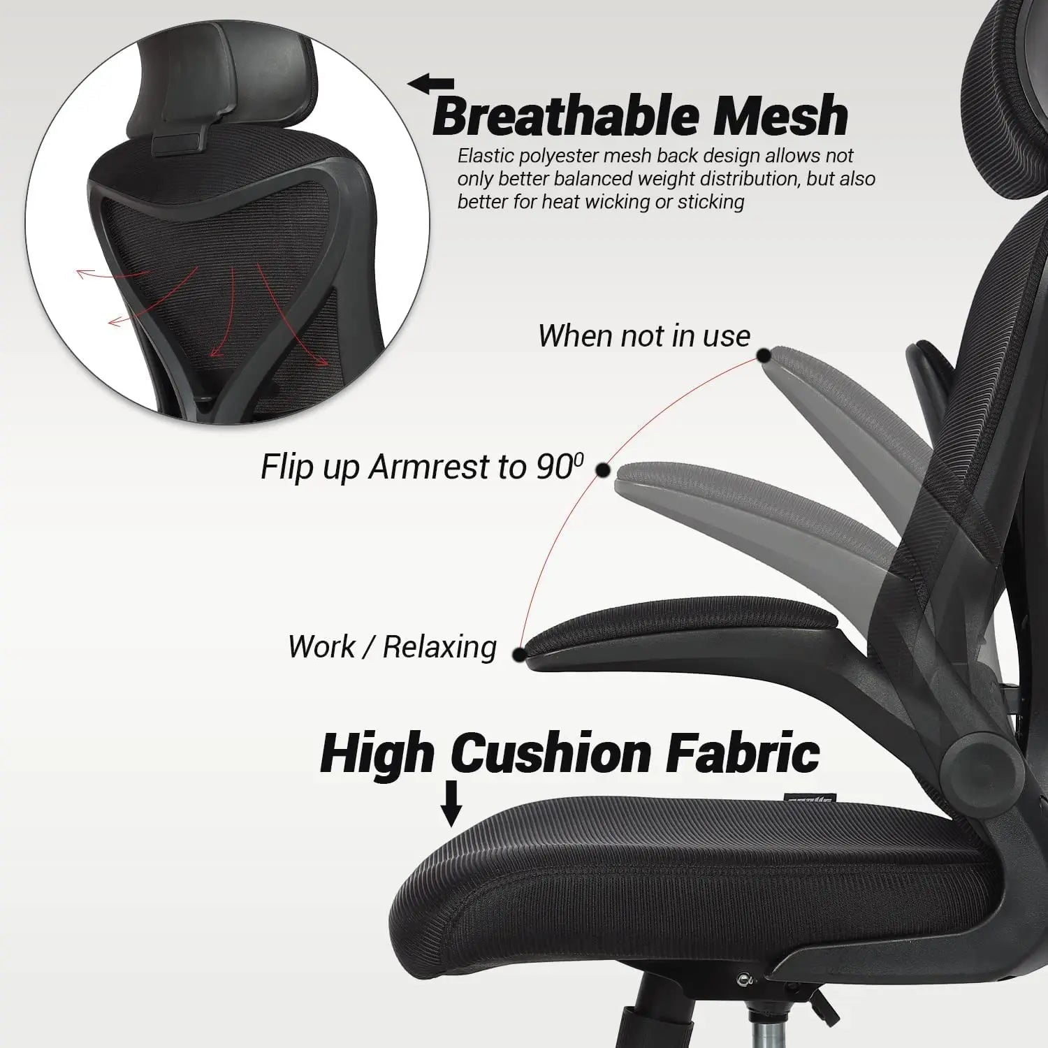 Drogo Marshal Pro Premium Ergonomic Office Chair for Work from Home, Flip-up Armrest Galaxy Incorporation