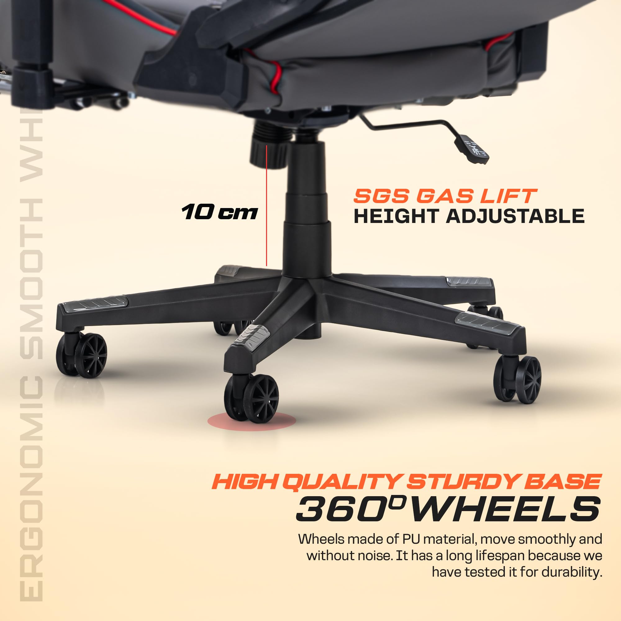 Drogo Wrath Pro Ergonomic Gaming Chair with Adjustable Seat, PU Leather