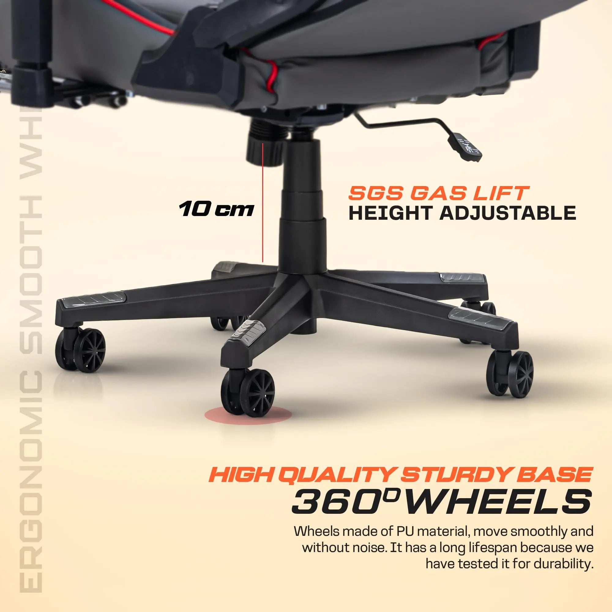 Drogo Wrath Pro Ergonomic Gaming Chair with Adjustable Seat, PU Leather Drogo India