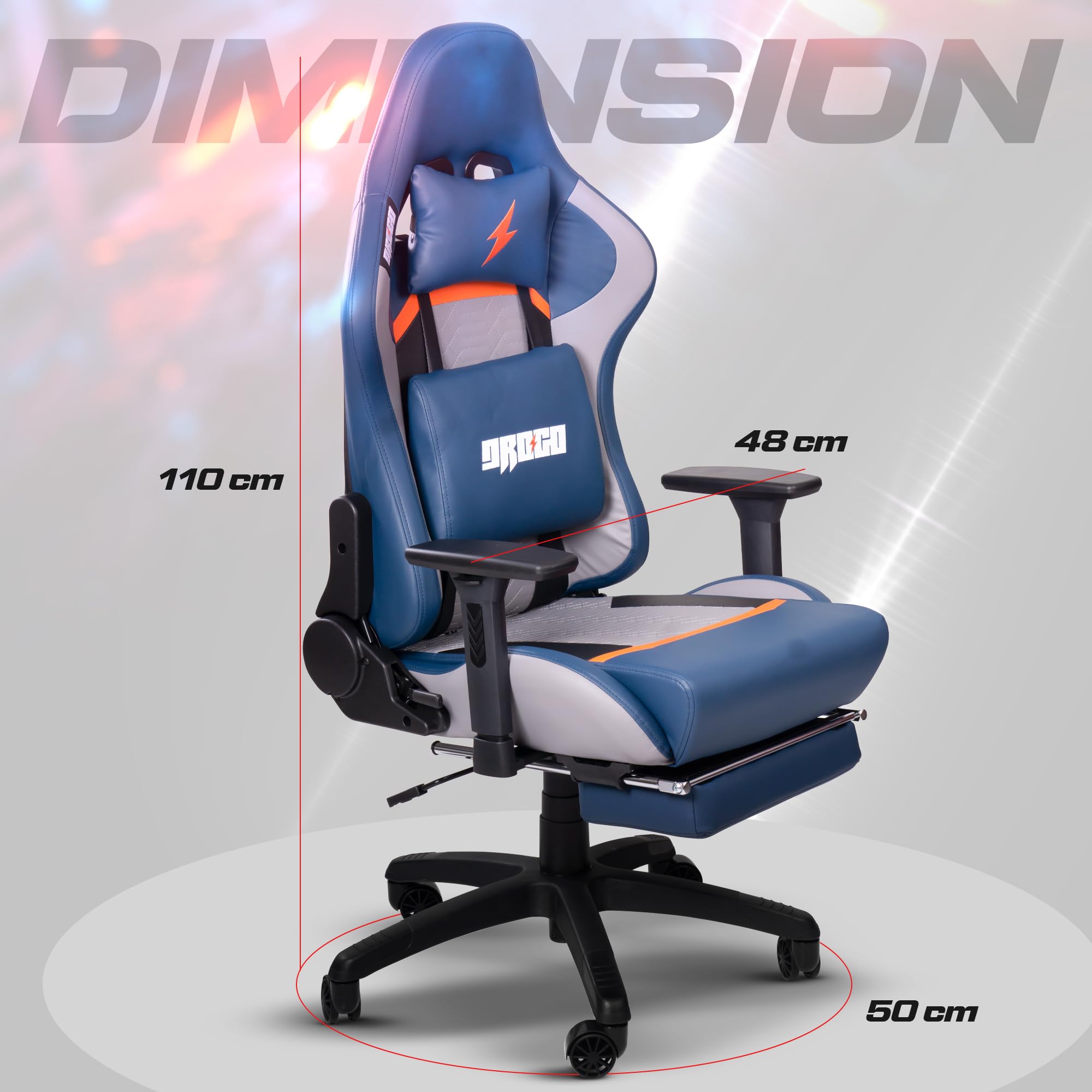 Drogo Racer Pro Series Gaming Chair Computer Chair With Pu Leather, Adjustable Seat