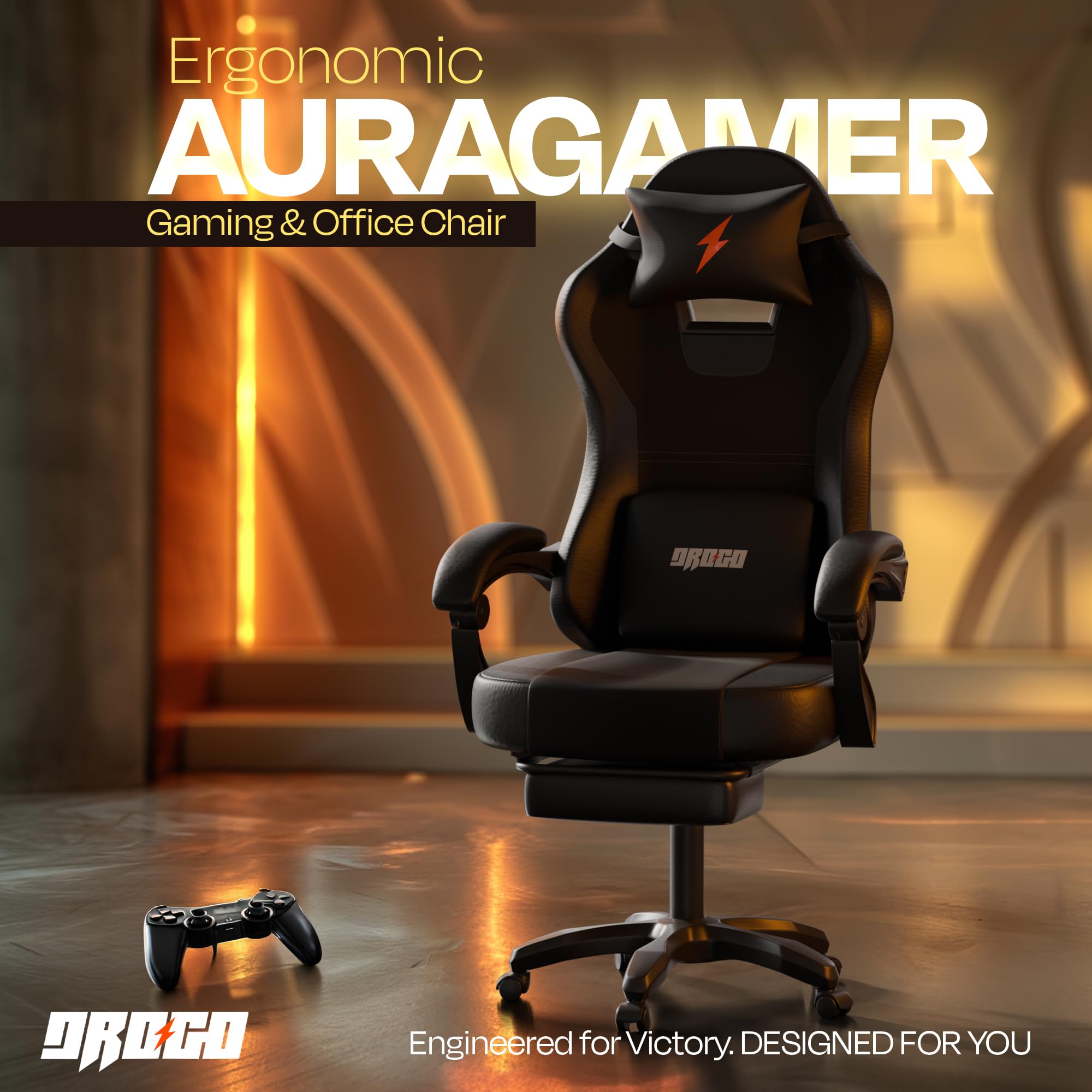 Drogo Aura Ergonomic Gaming Chair with Premium PU Leather Fabric