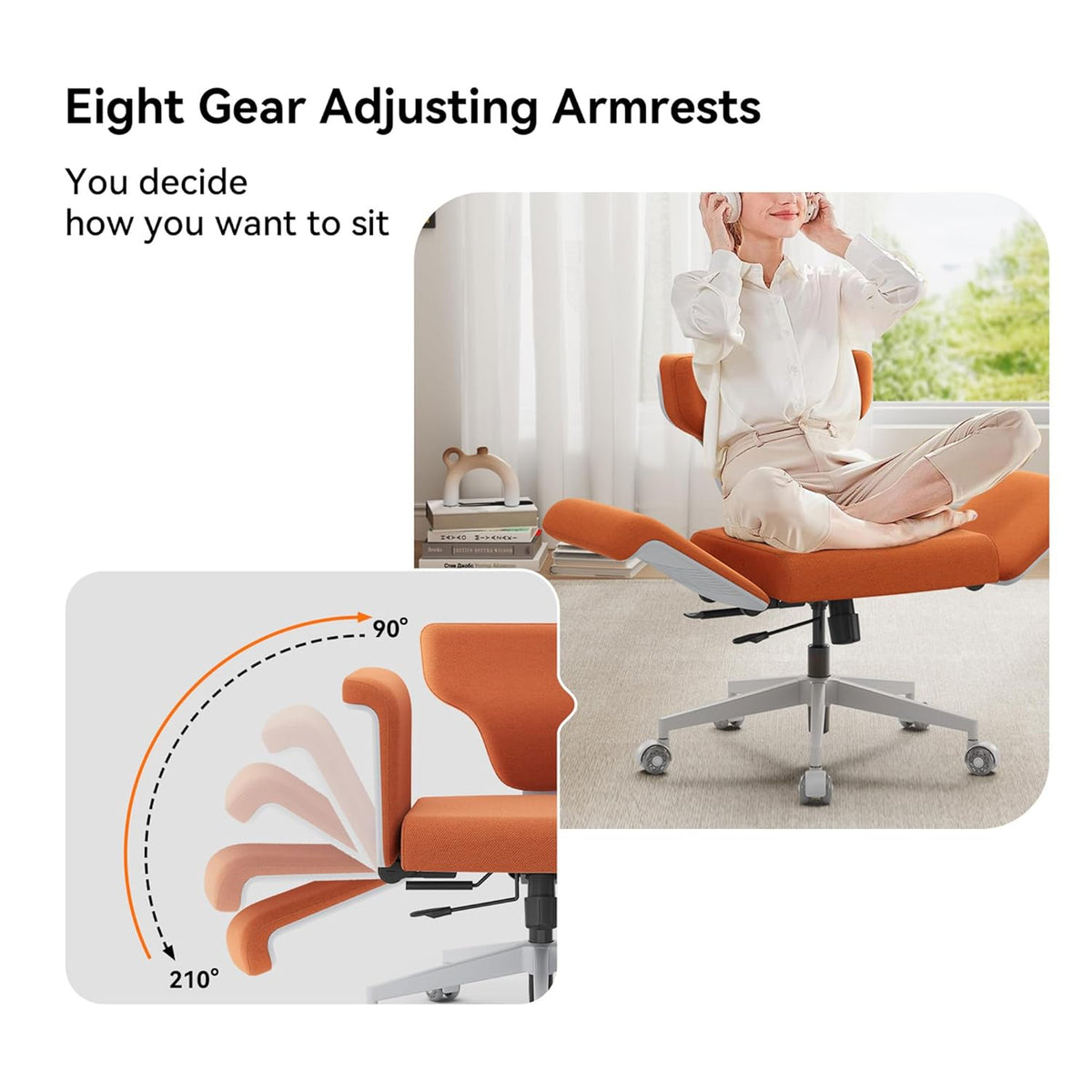 Freedom-X Multi-Position Cross Legged Office Chair (Grey)