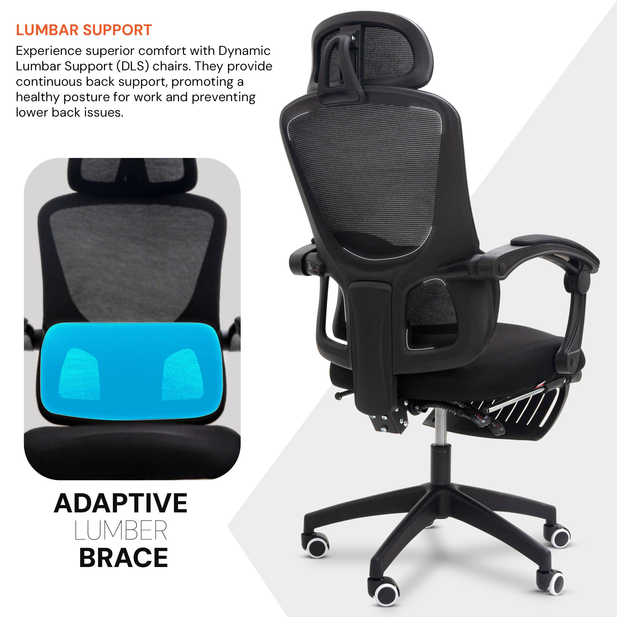 Drogo ComfortPro Premium Ergonomic Office Chair for Work from Home,Mesh Chair for Office