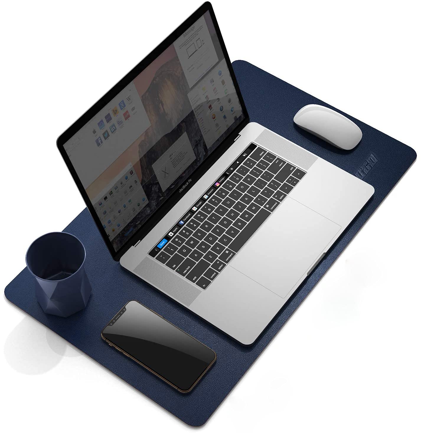 Drogo Dual-Sided Vegan Leather Mouse Pad Desk Mat for Office/Gaming (60x35cm)