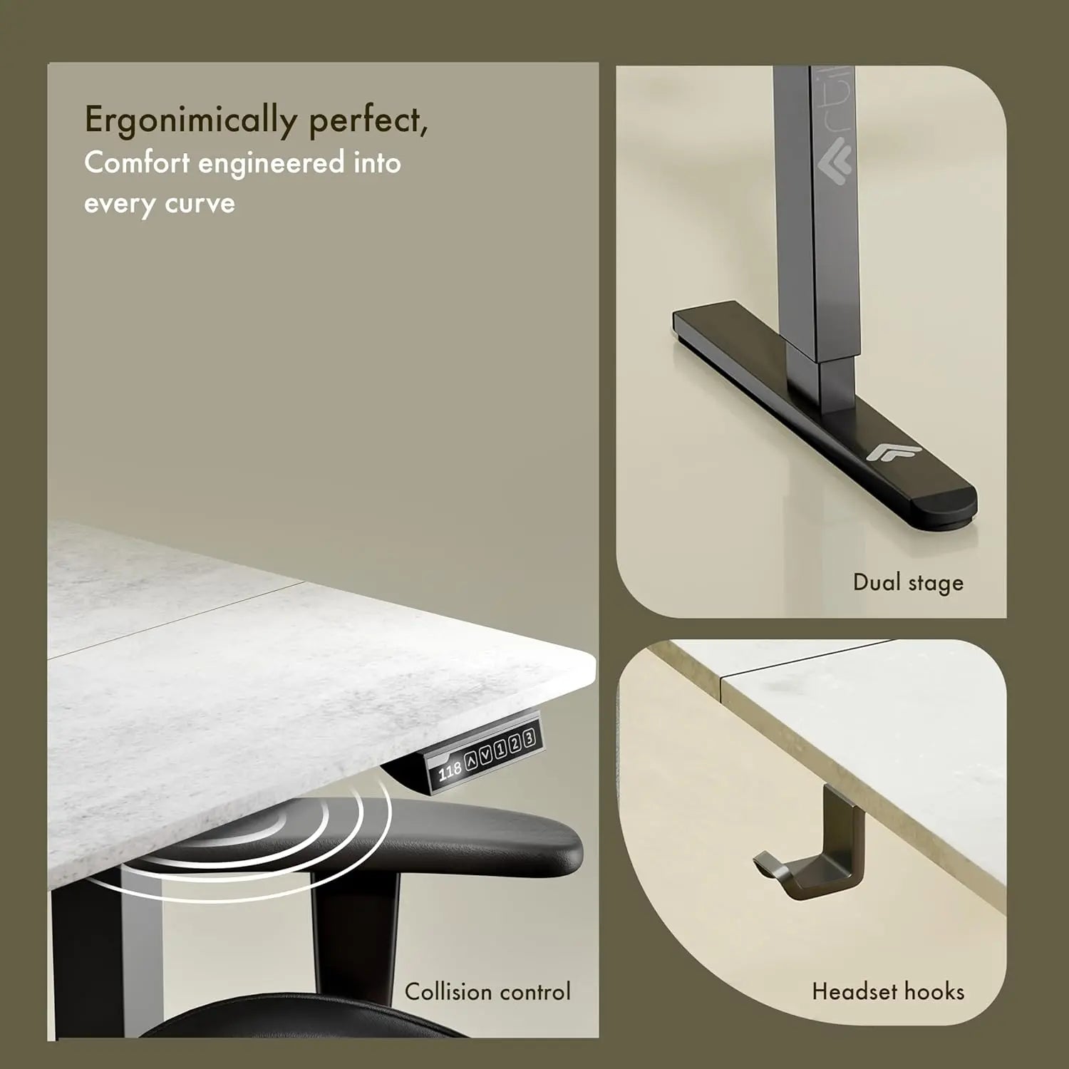 Drogo Eco Electric Height Adjustable Table for Office Work & Home Sit Stand Gaming Desk (100x60cm) Drogo India