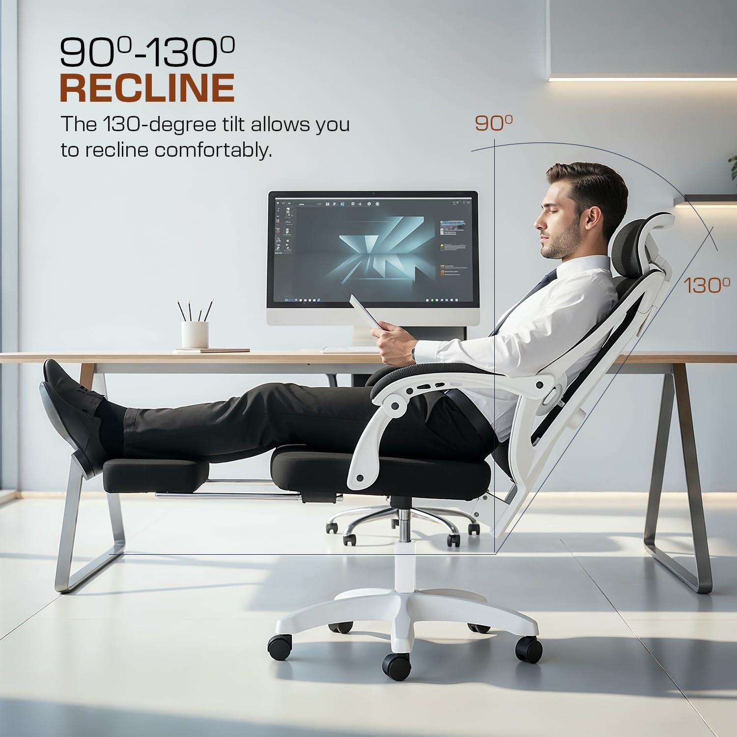 Drogo Flexo Ergonomic Office Chair For Work From Home With Breathable Mesh