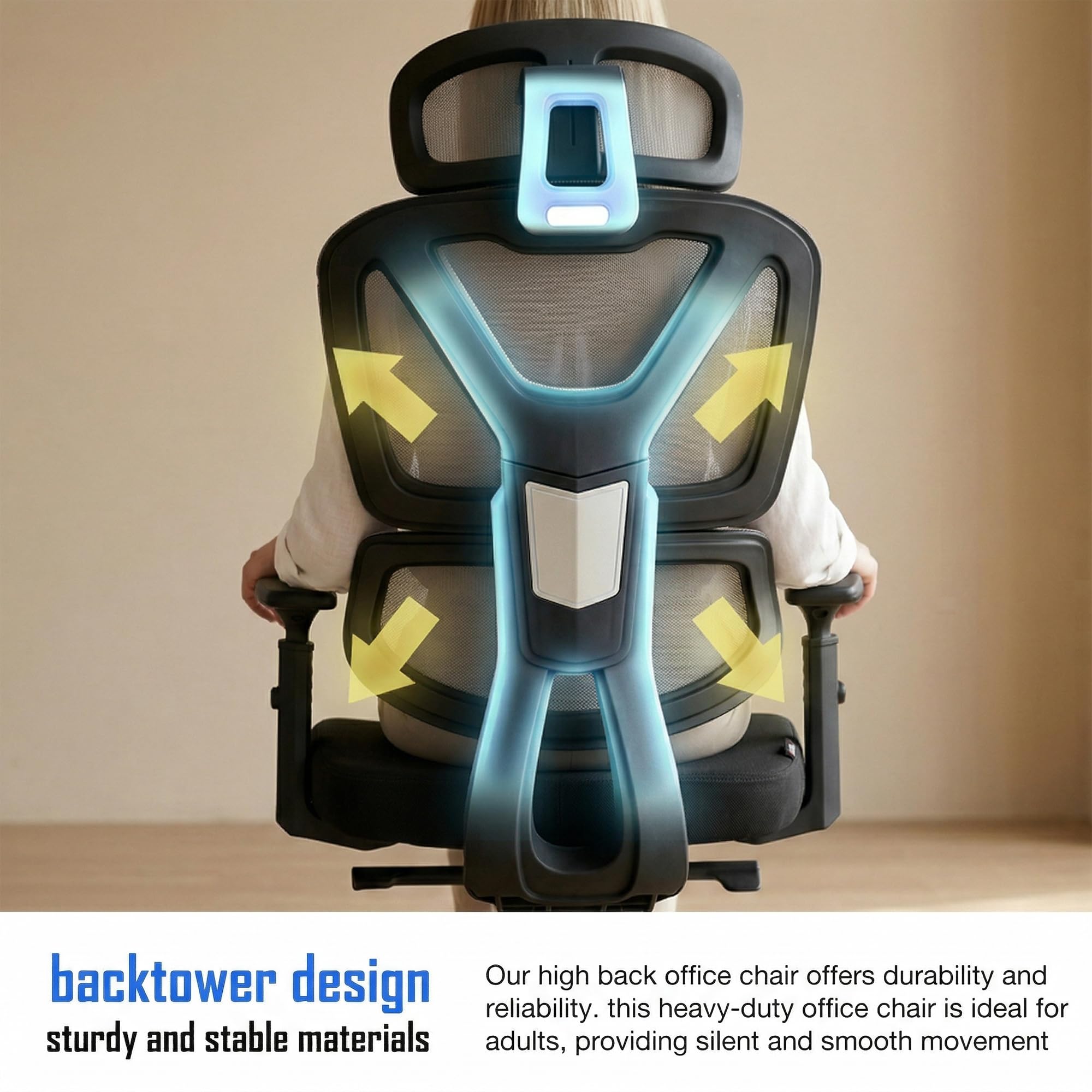 Drogo FlexY Series Ergonomic Office Mesh Chair with Armrest