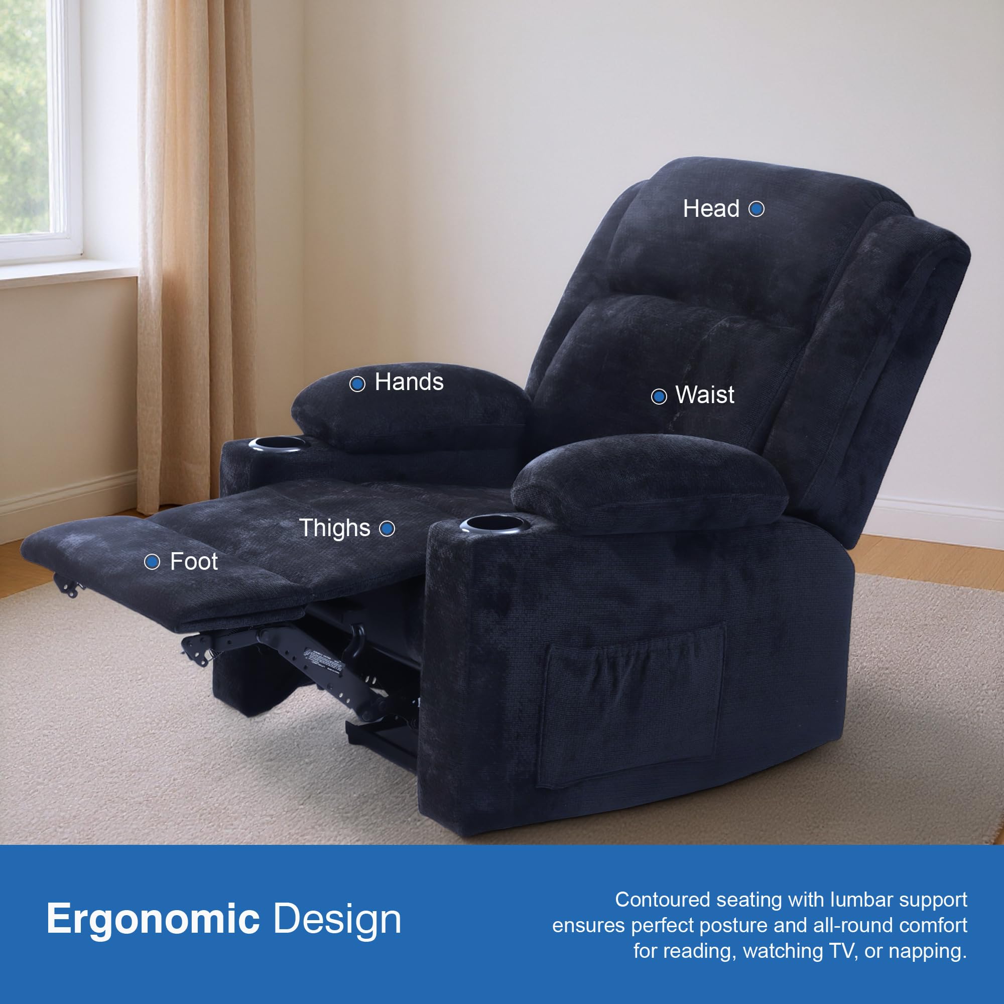 Drogo Luxora Zero Gravity Electric Motorised Single Seater Recliner Sofa with Rapid Recline Technology