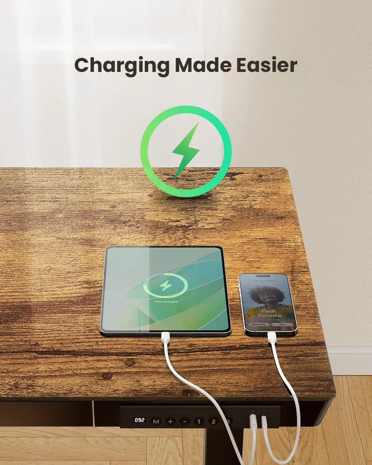 Drogo Artikel Advanced Pro Electric Height Adjustable Table DIY with 3 Year Warranty | Sit Stand Computer Desk 120 X 60 Cm - Vintage Brown Drogo India