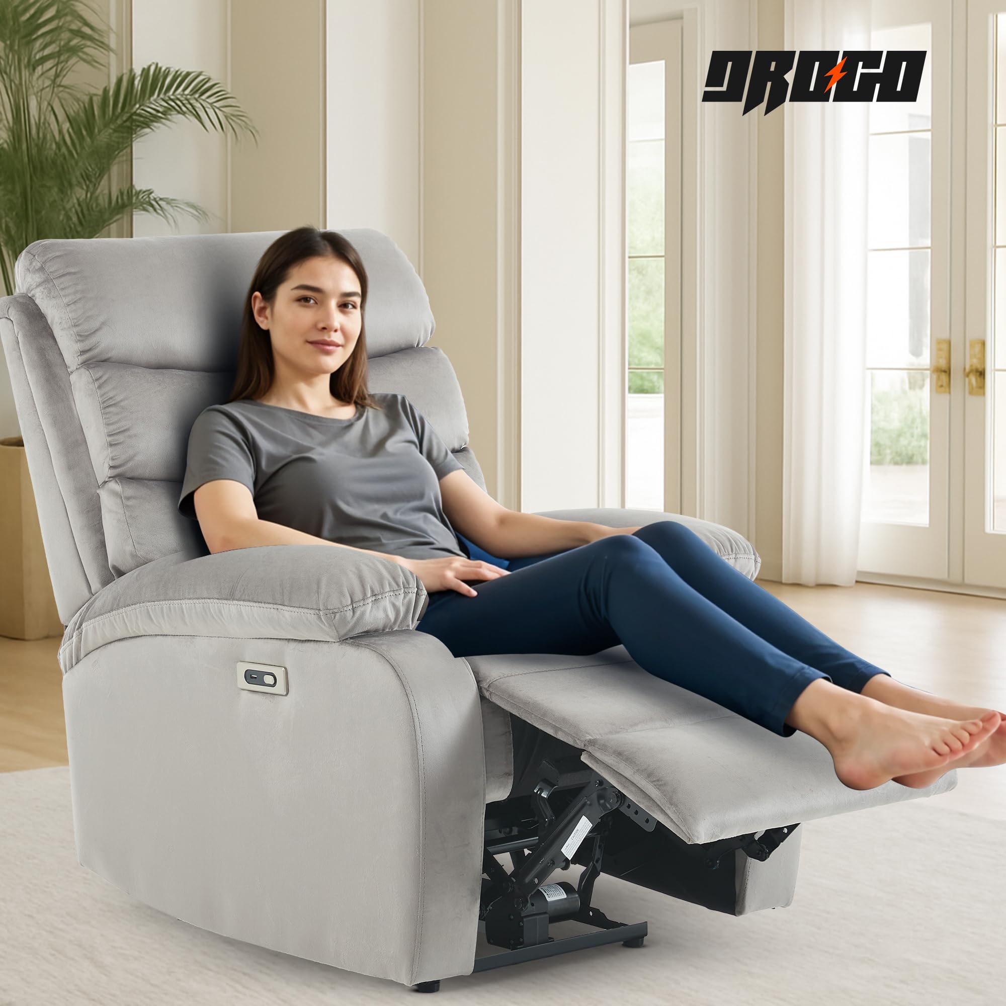 DROGO Valerium Electric Motorised 1 Seater Recliner Sofa with Rapid Recline Technology