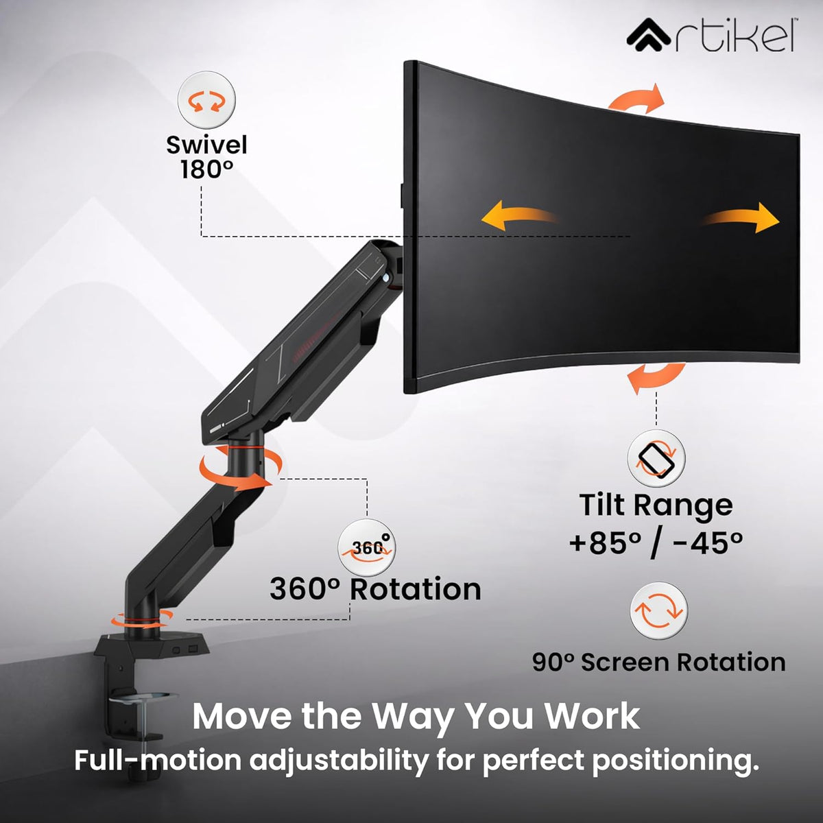 Drogo Armour Monitor Stand for Desk Mount Adjustable Spring Drogo