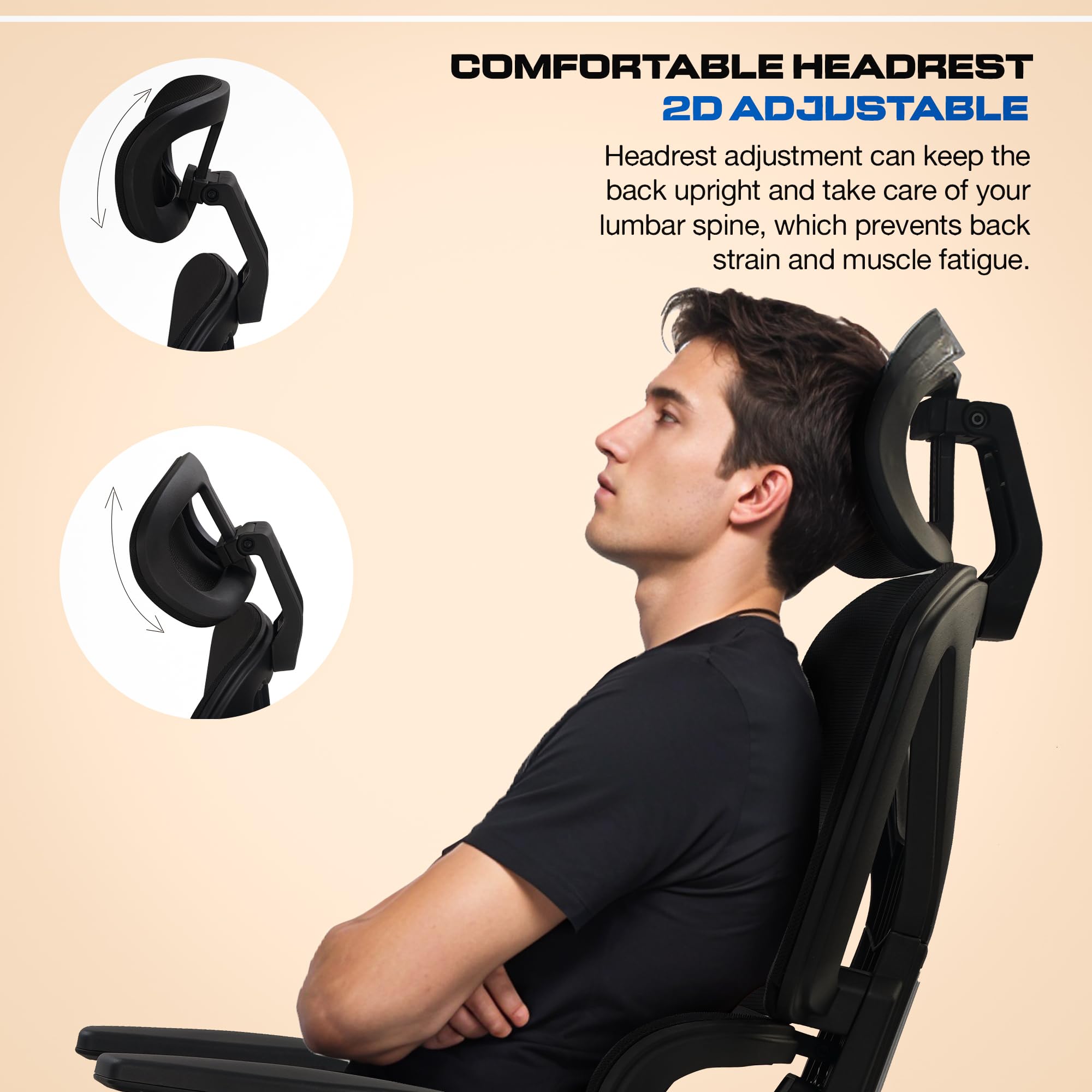 Drogo FlexY Series Ergonomic Office Mesh Chair with Armrest