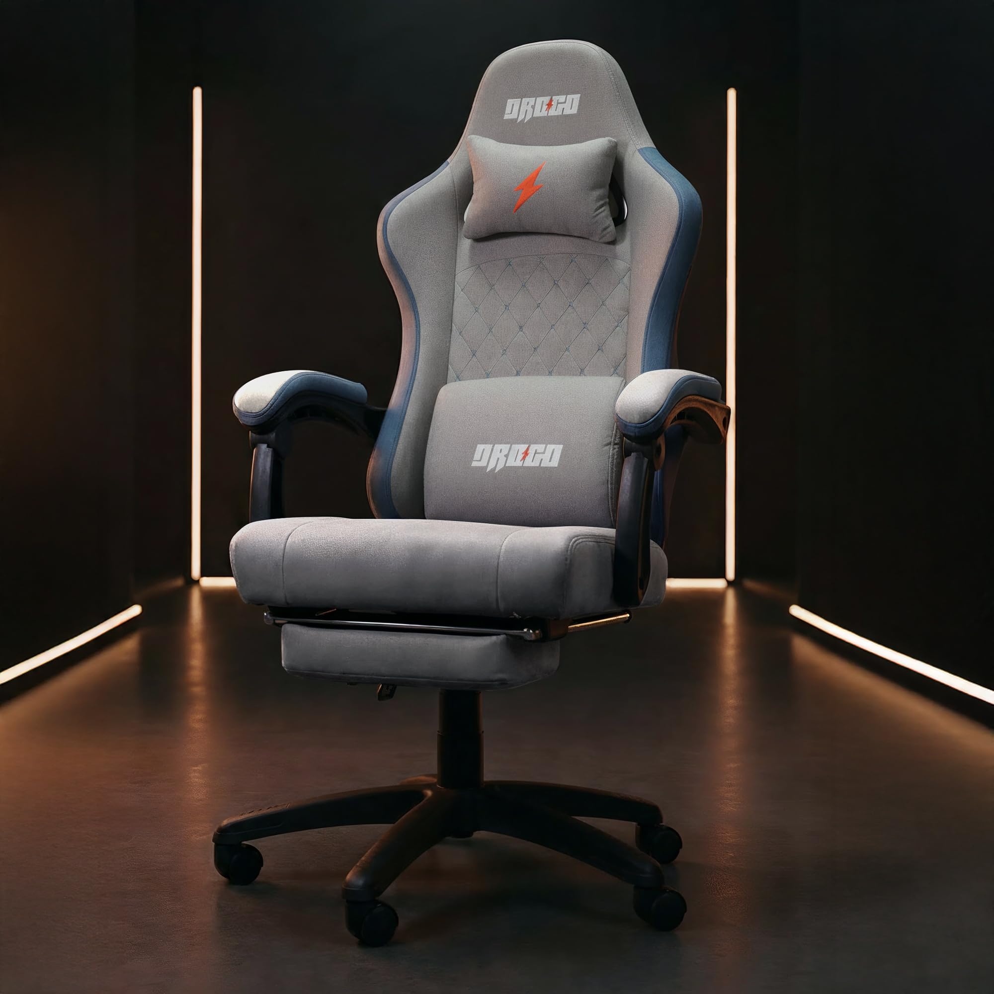 Drogo Throne Ergonomic Gaming Chair With Linkage Armrest,Foot Rest,& Adjustable Seat