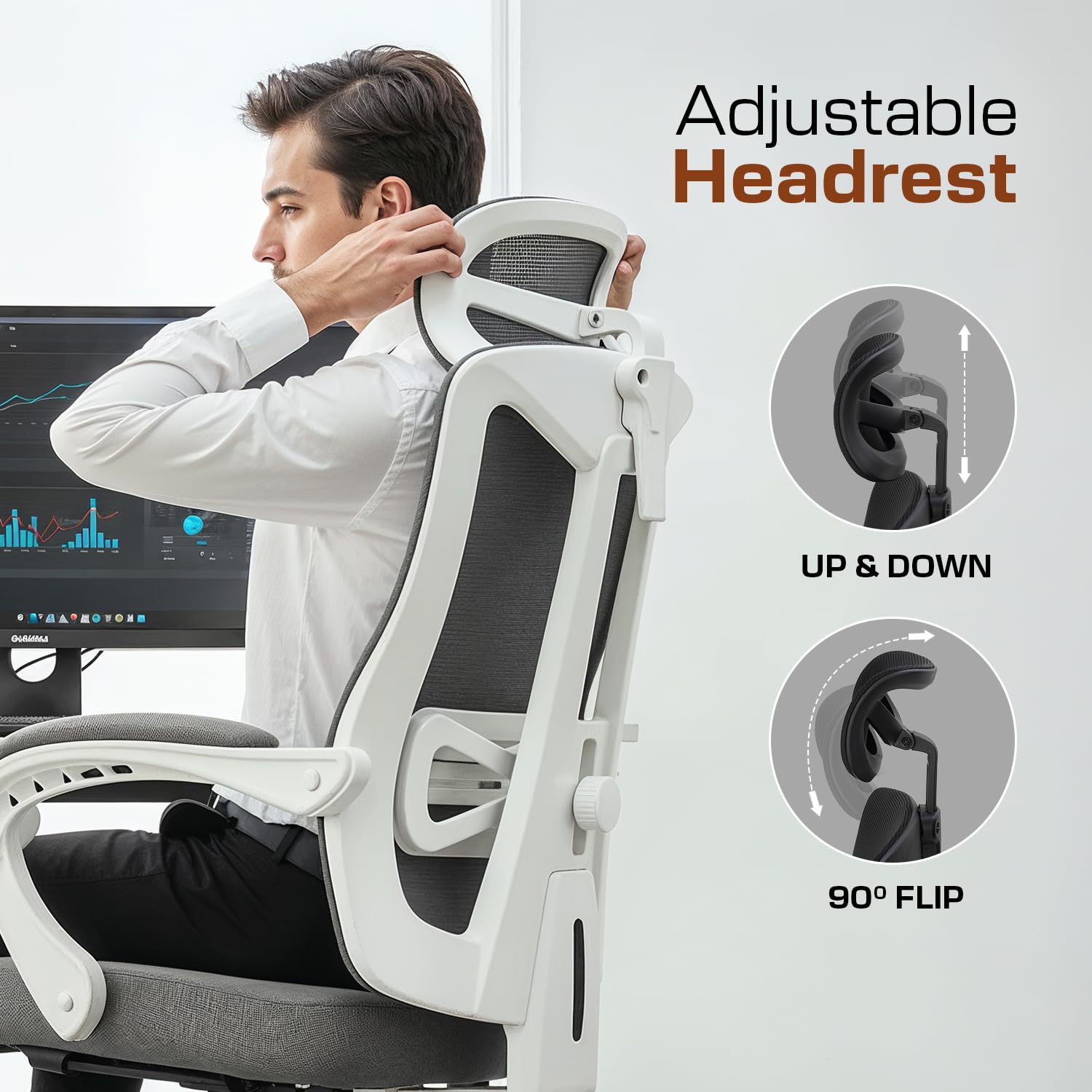 Drogo Flexo Ergonomic Office Chair For Work From Home With Breathable Mesh