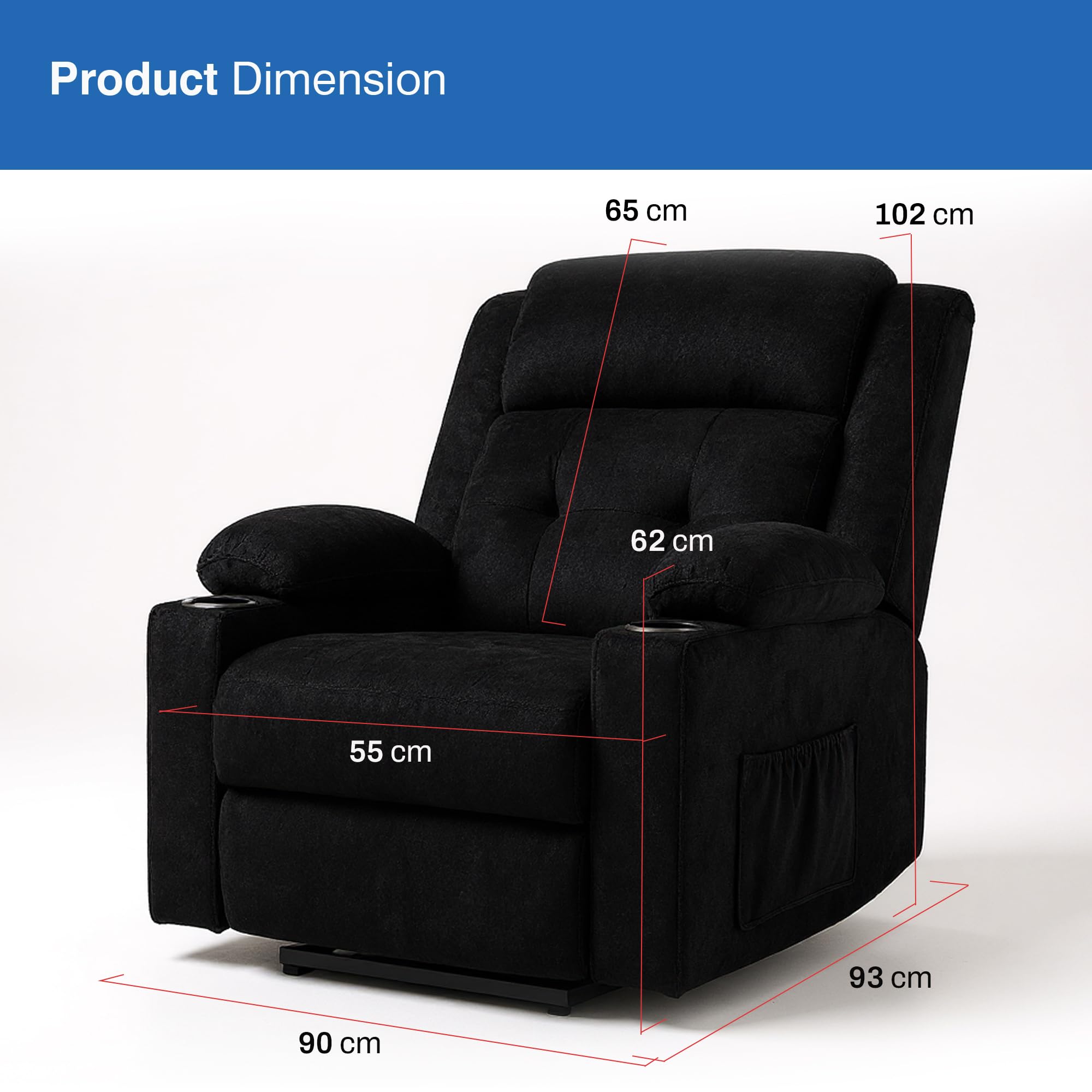 Drogo Luxora Zero Gravity Electric Motorised Single Seater Recliner Sofa with Rapid Recline Technology