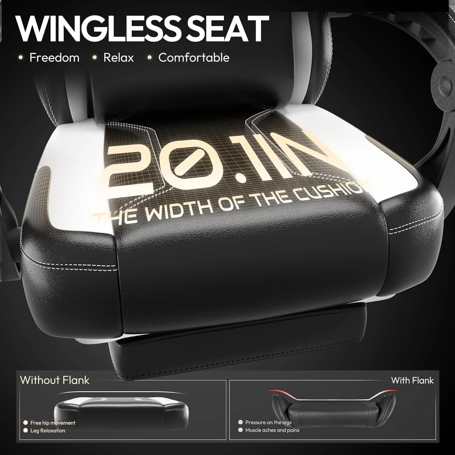 Drogo Phantom Ergonomic Gaming Chair with Premium PU Leather, Adjustable Neck