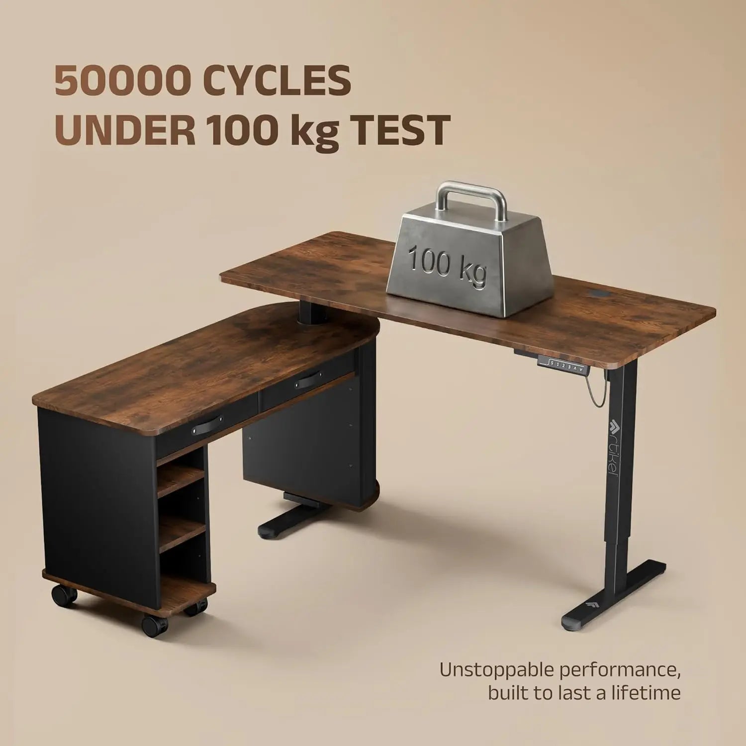 Drogo Opulent L-Shaped Electric Height Adjustable Table for Office & Home Ergonomic Sit Stand Desk (140X60Cm) Drogo India