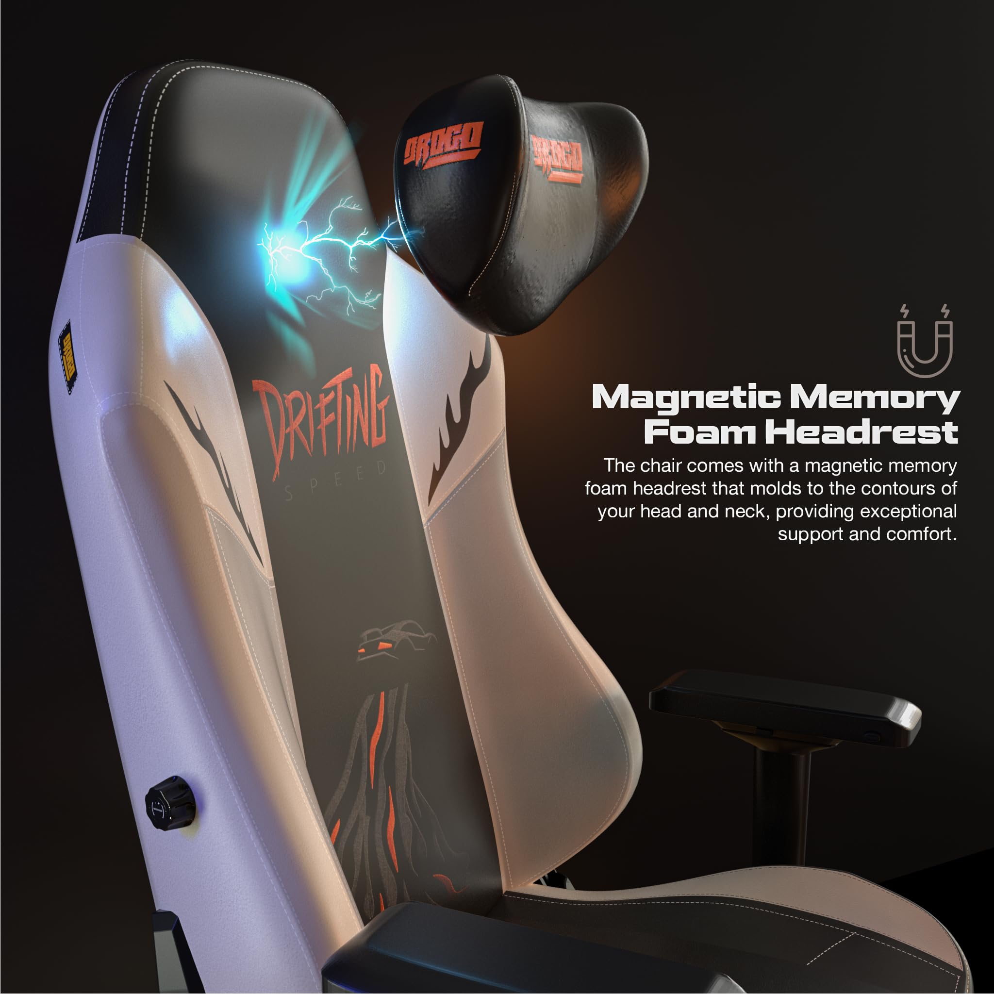 Drogo Drifting Series Ergonomic Gaming Chair with Premium Leatherette, 4D Armrest