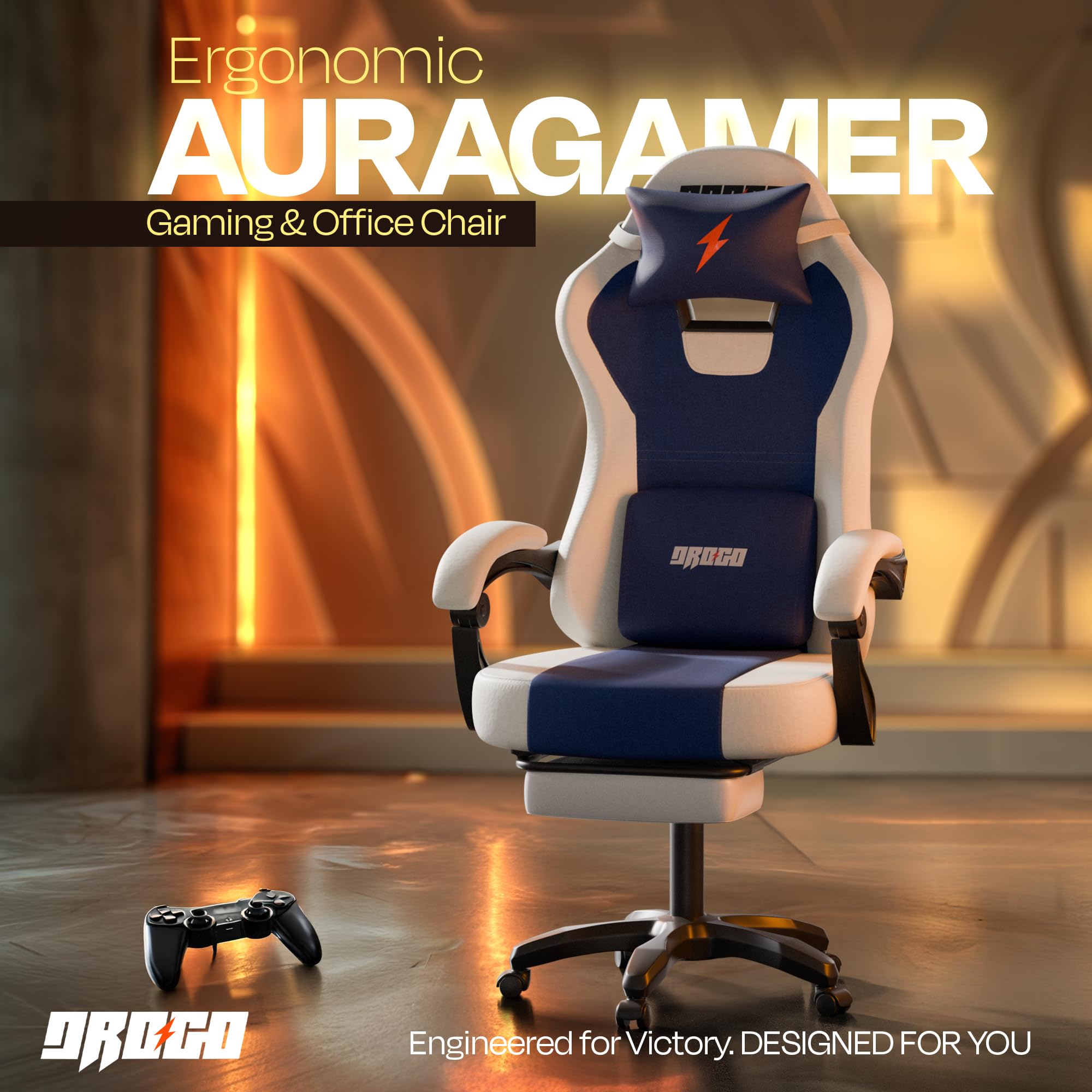 Drogo Aura Ergonomic Gaming Chair with Premium PU Leather Fabric