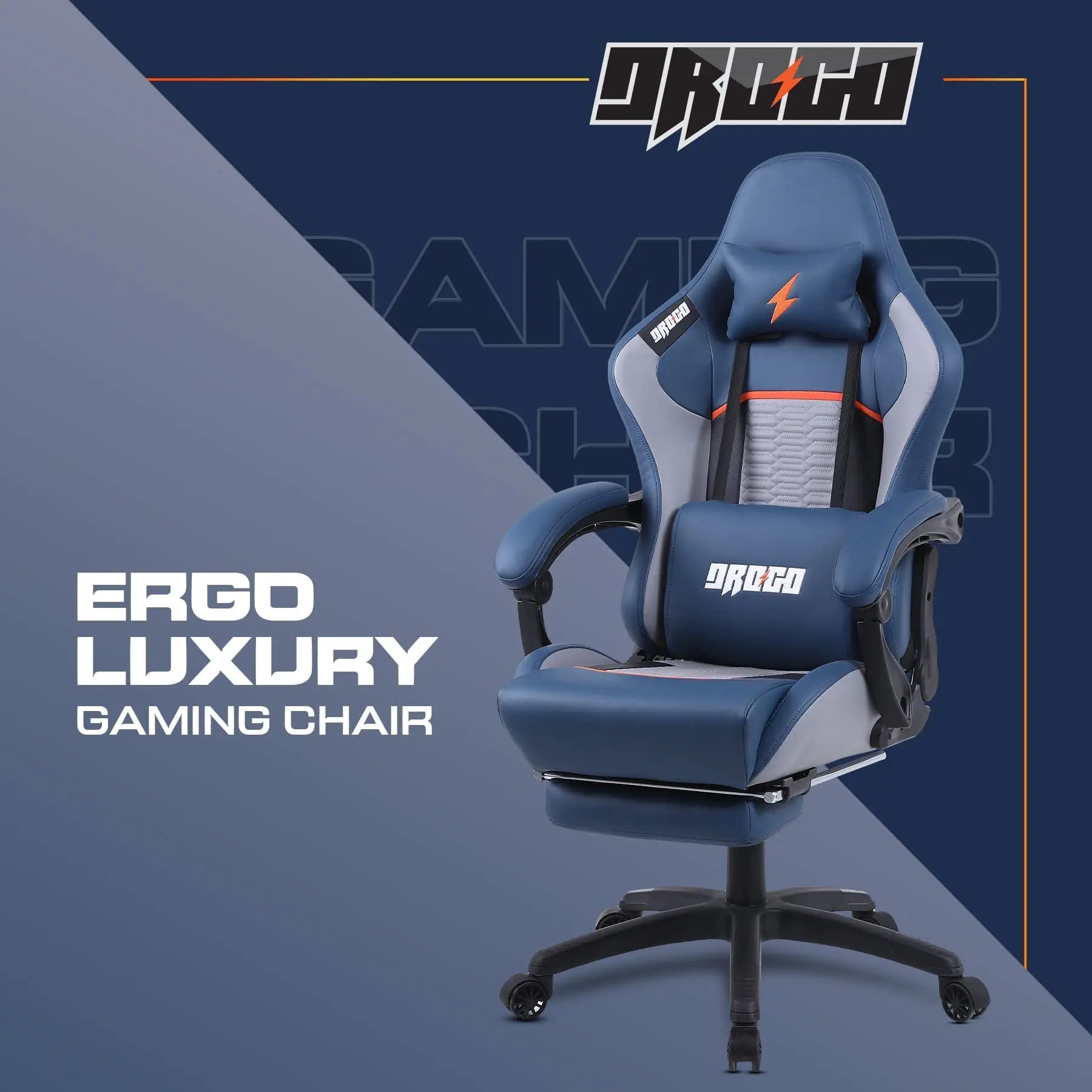 Drogo Racer Ergonomic Gaming Chair with 7 Way Adjustable Seat & Full Reclining Back Footrest Galaxy Incorporation
