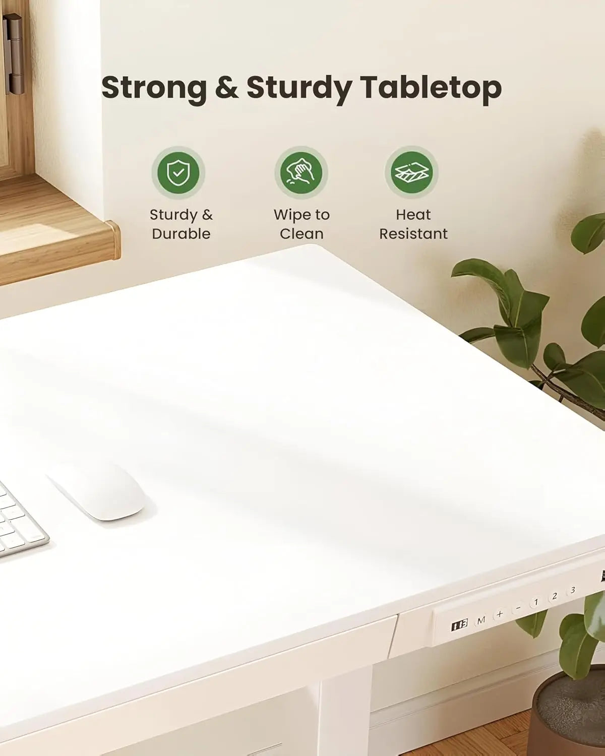 Drogo Artikel Advanced Pro Electric Height Adjustable Desk DIY with 3 Year Warranty Sit Stand Computer Desk 120 X 60 Cm - White Drogo India