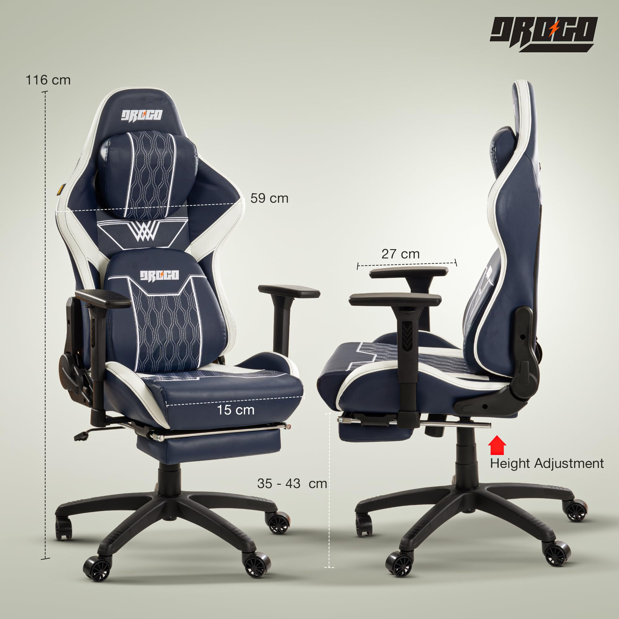 Drogo Matrix Series Multi-Purpose Ergonomic Gaming Chair with Adjustable Seat Height