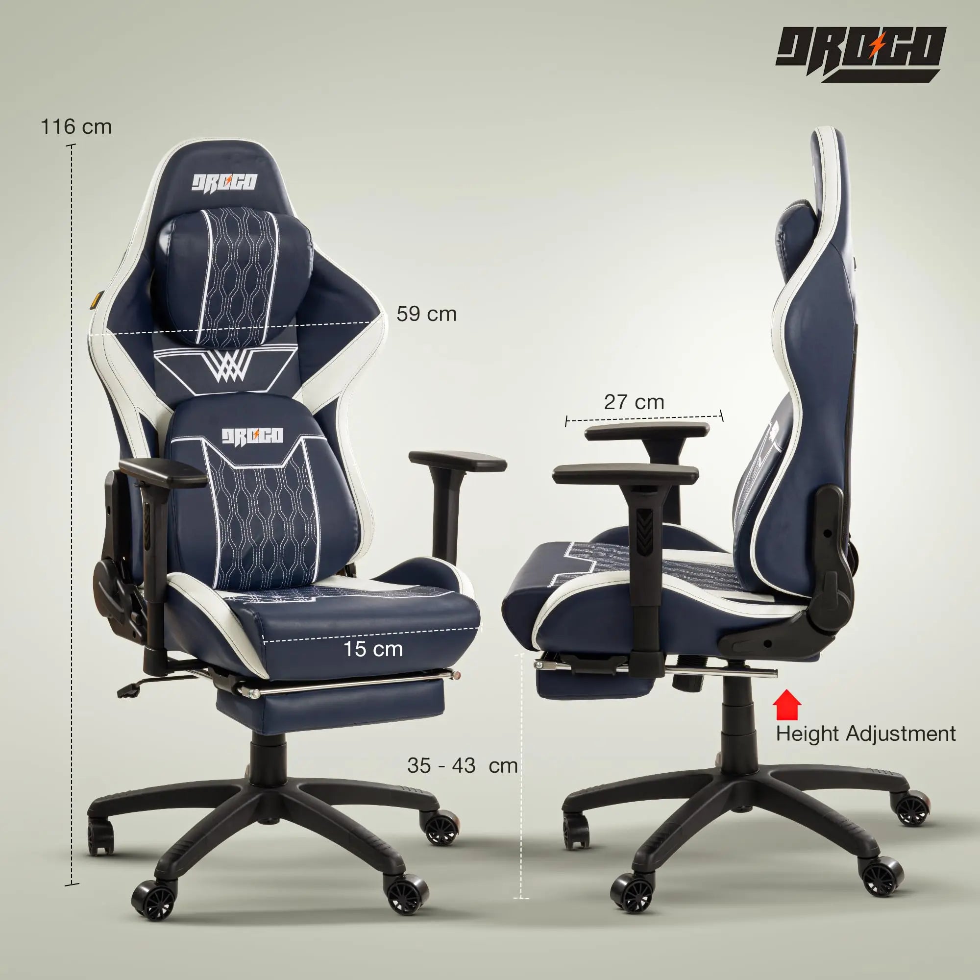 Drogo Matrix Series Multi-Purpose Ergonomic Gaming Chair with Adjustable Seat Height Galaxy Incorporation