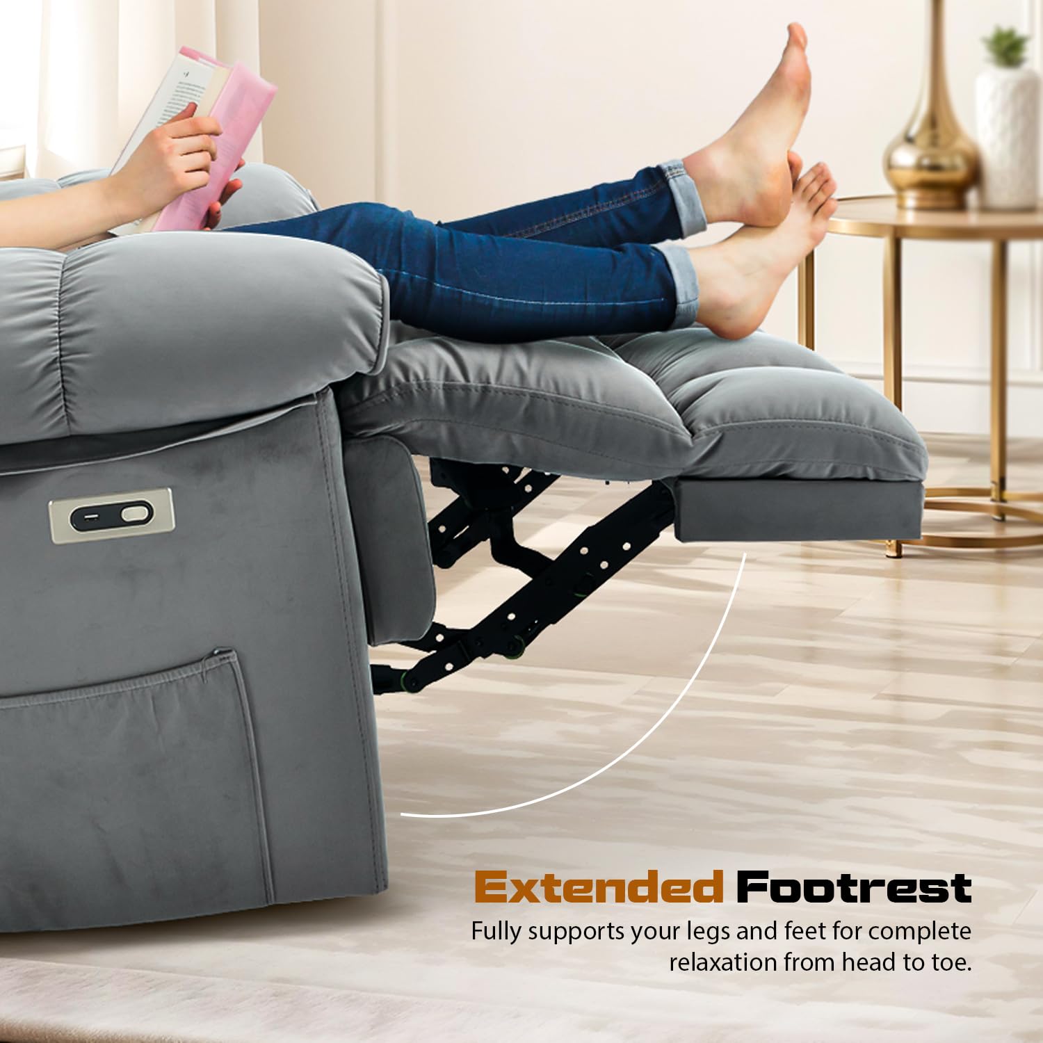 Drogo Evo Lounge Oversized Motorised Single Seater Recliner Sofa with Rapid Recline Technology
