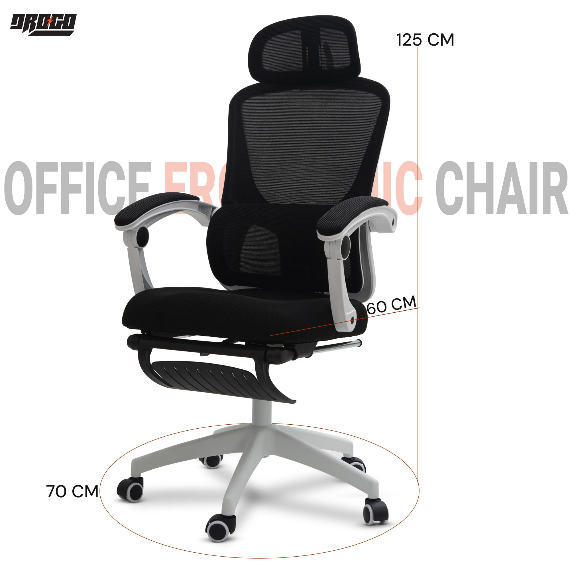 Drogo ComfortPro Premium Ergonomic Office Chair for Work from Home,Mesh Chair for Office