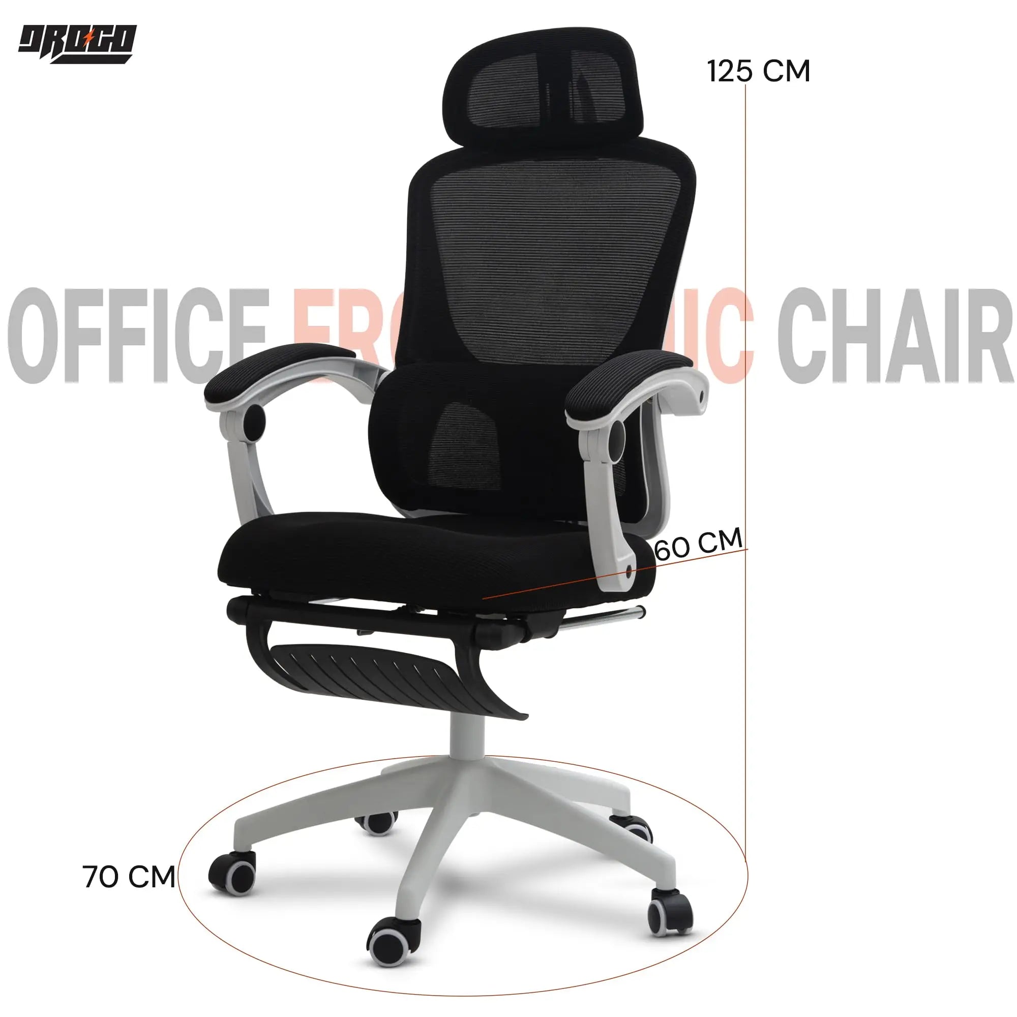 Drogo ComfortPro Premium Ergonomic Adjustable Office Chair for Work from Home,Mesh Chair for Office Galaxy Incorporation