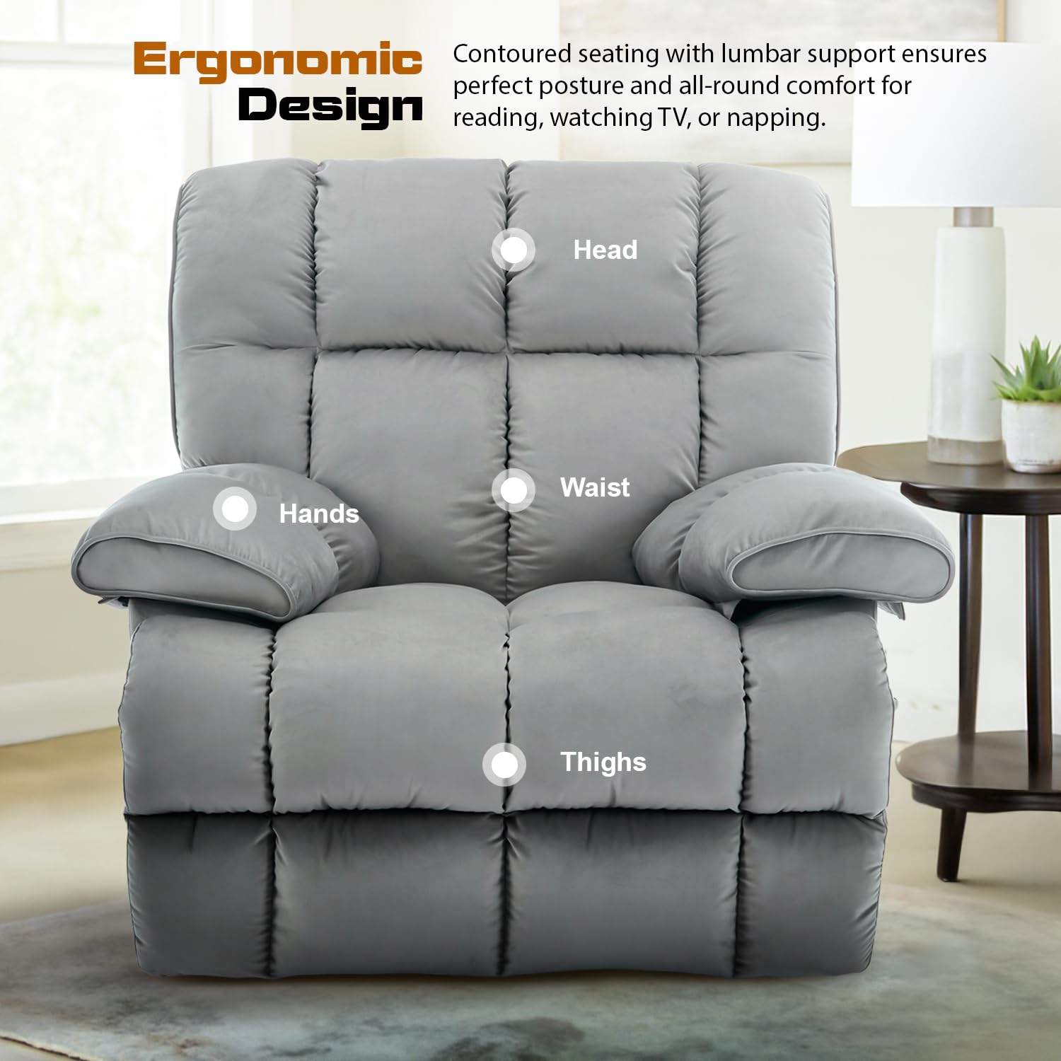Drogo Evo Lounge Oversized Motorised Single Seater Recliner Sofa with Rapid Recline Technology