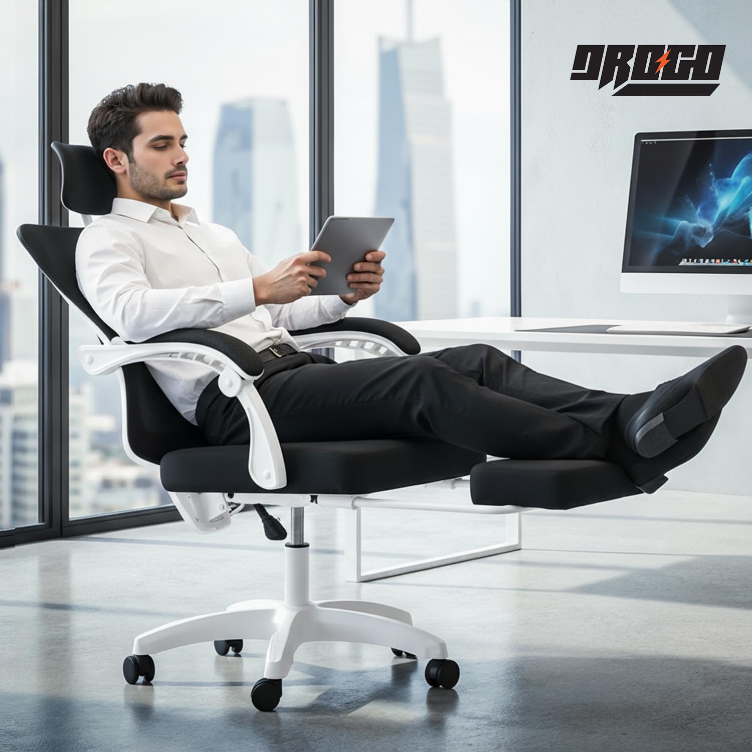 Drogo Flexo Ergonomic Office Chair For Work From Home With Breathable Mesh